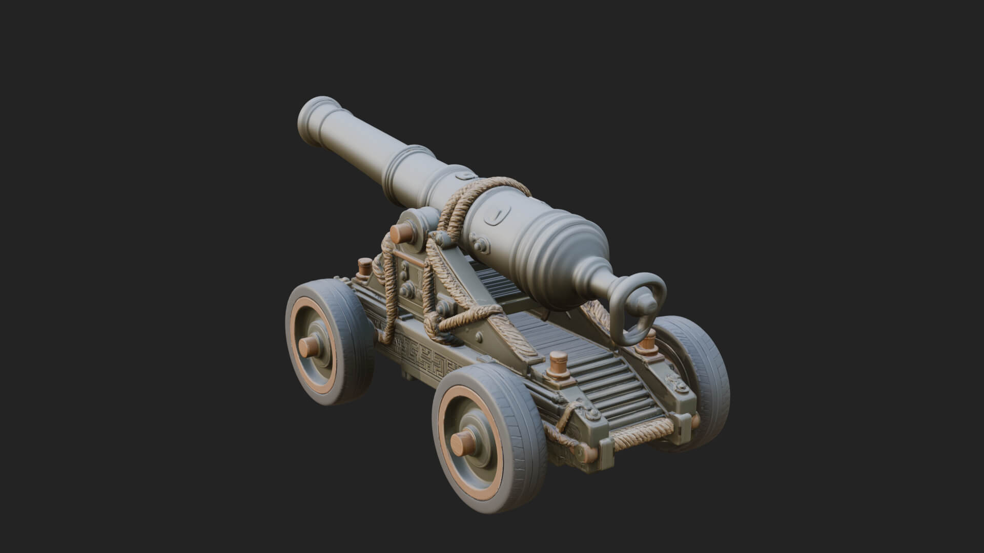 Vintage Field Cannon Model Design 2 3D Print Model 3D Model