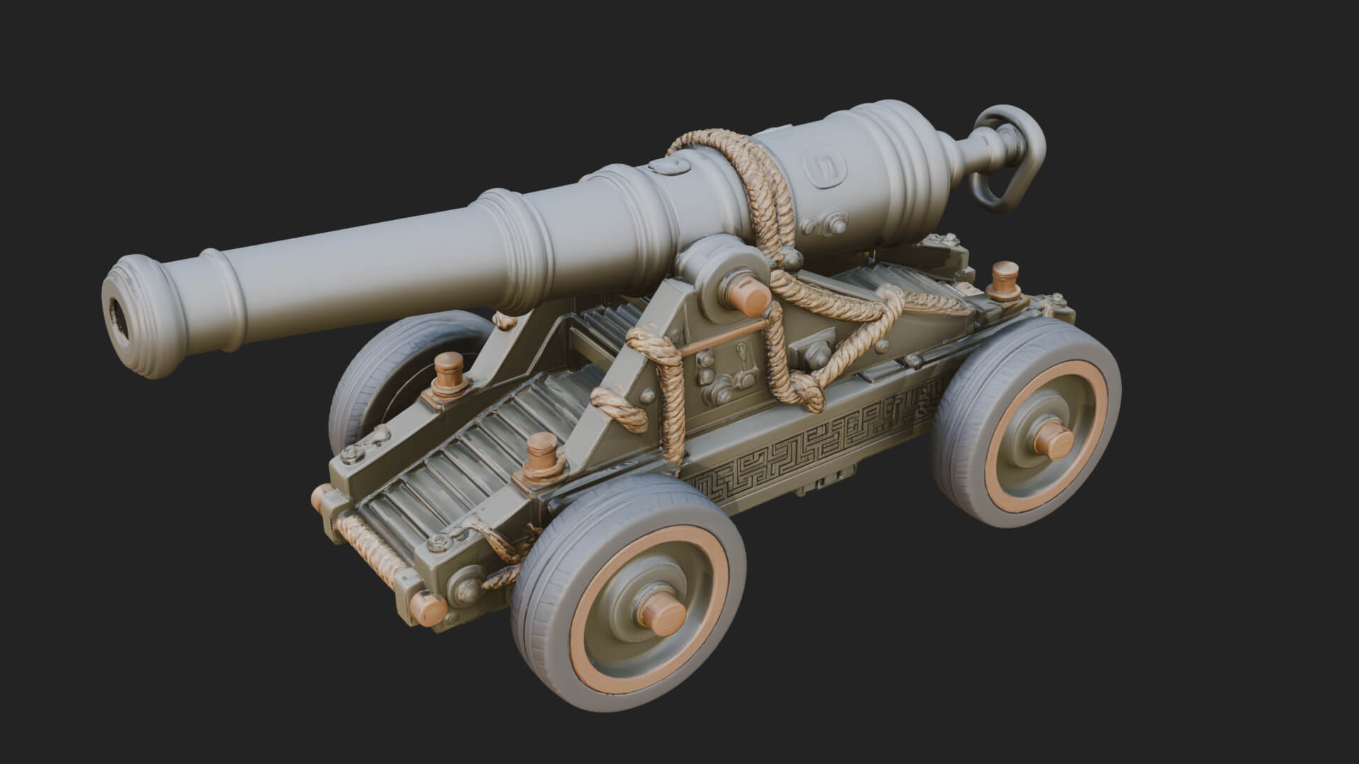 Vintage Field Cannon Model Design 2 3D Print Model 3D Model