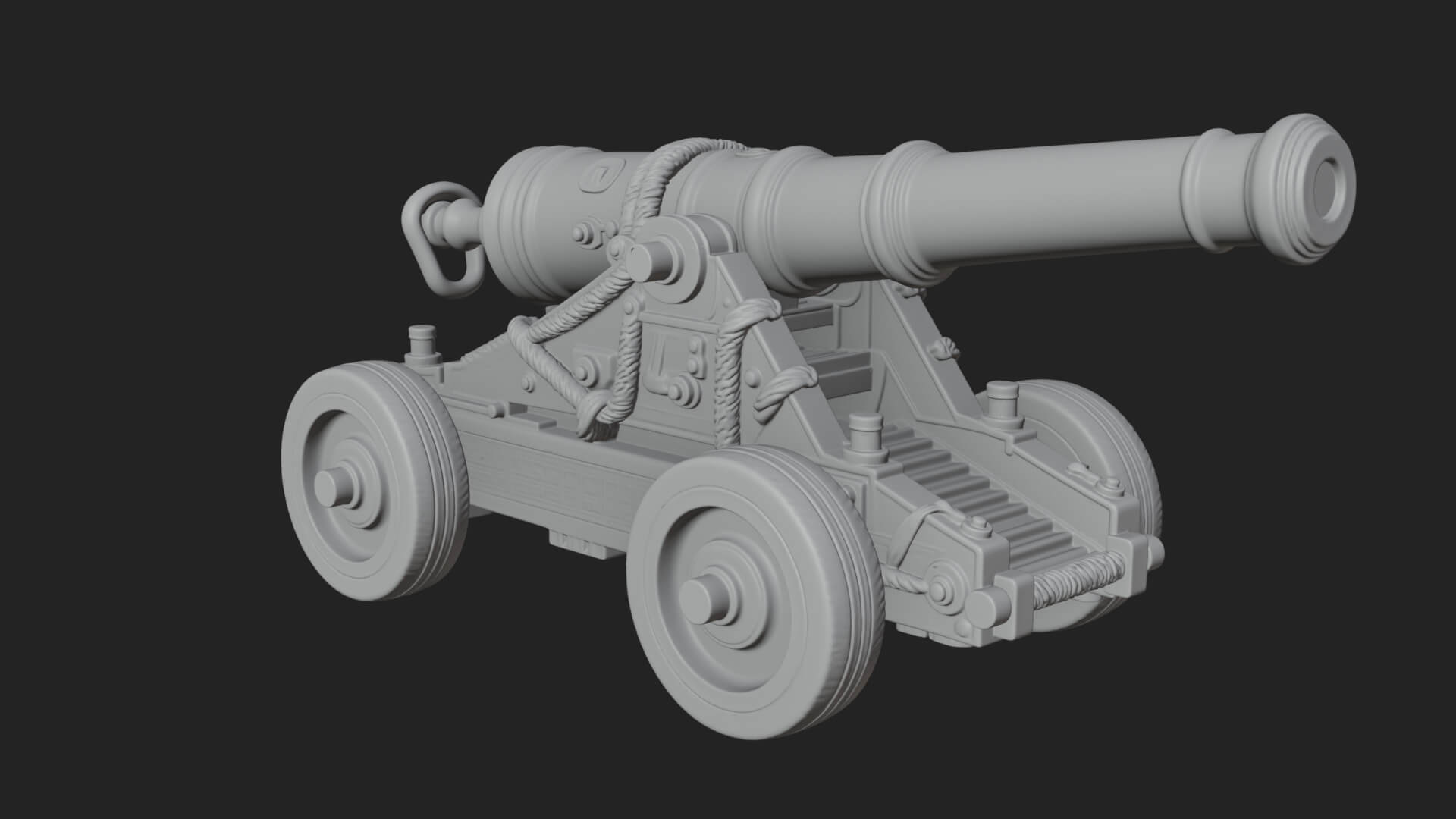 Vintage Field Cannon Model Design 2 3D Print Model 3D Model