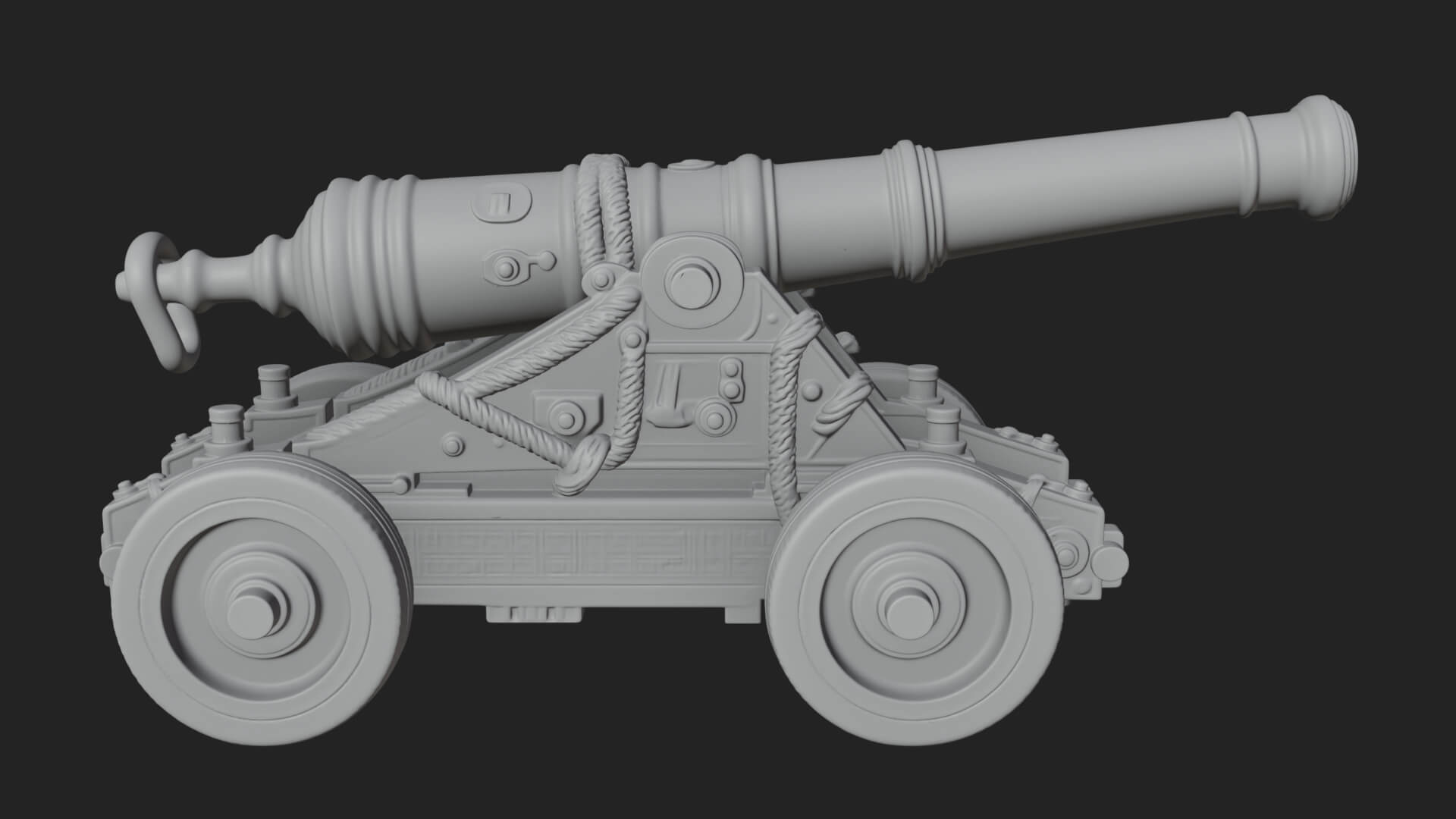 Vintage Field Cannon Model Design 2 3D Print Model 3D Model