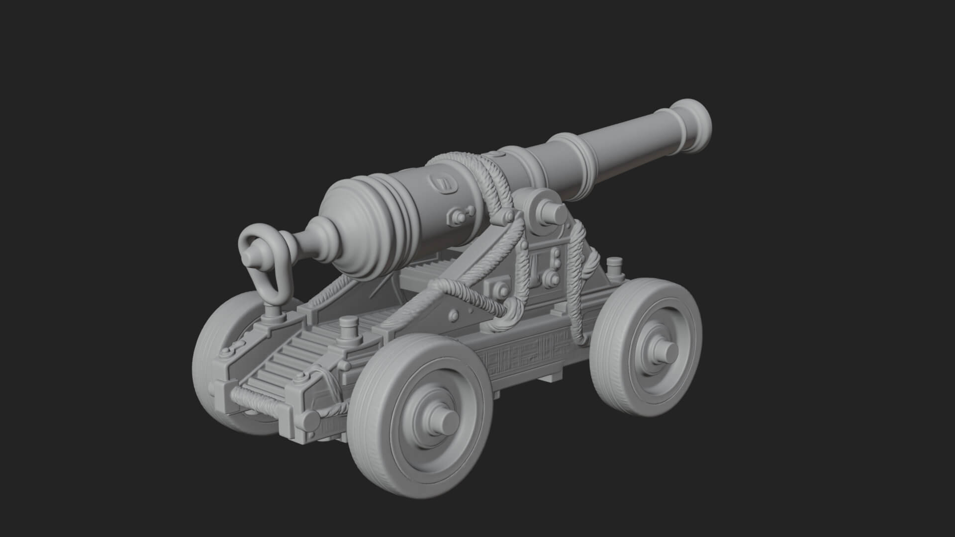 Vintage Field Cannon Model Design 2 3D Print Model 3D Model