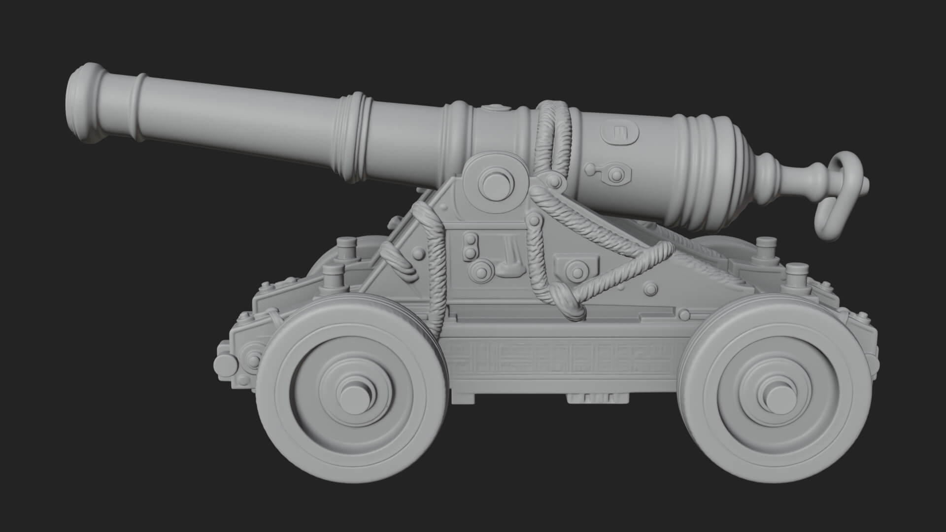 Vintage Field Cannon Model Design 2 3D Print Model 3D Model