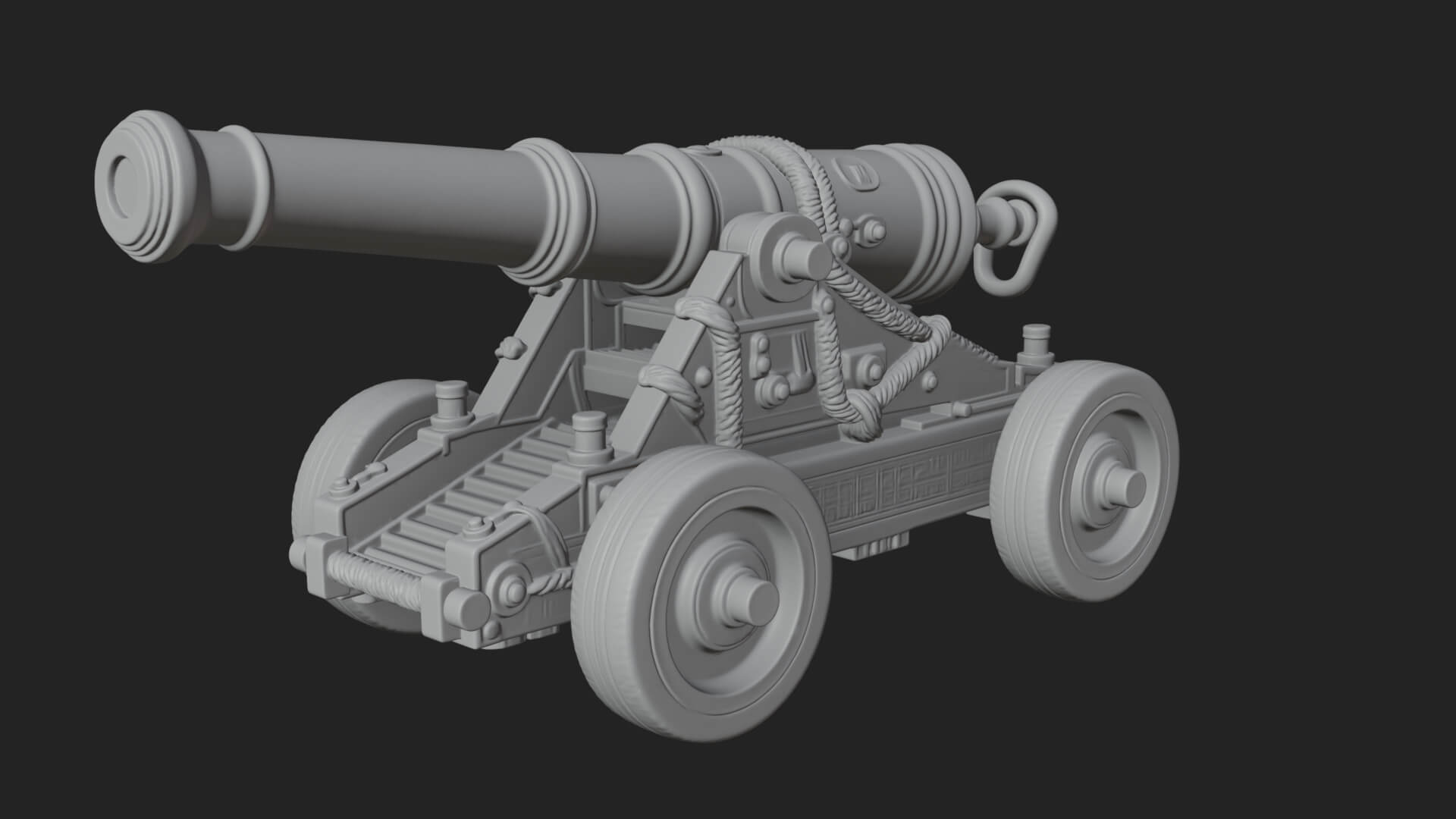 Vintage Field Cannon Model Design 2 3D Print Model 3D Model