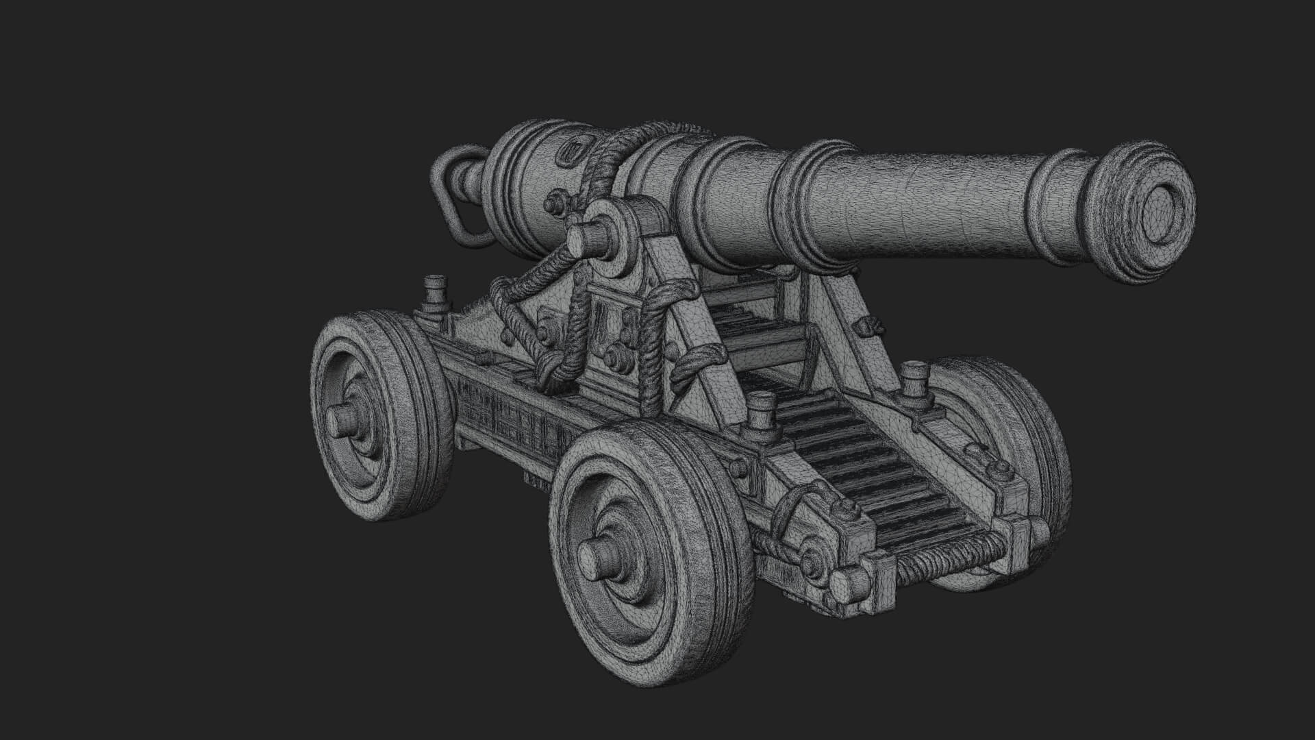 Vintage Field Cannon Model Design 2 3D Print Model 3D Model