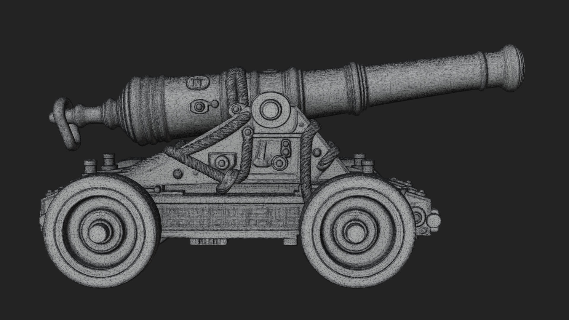Vintage Field Cannon Model Design 2 3D Print Model 3D Model
