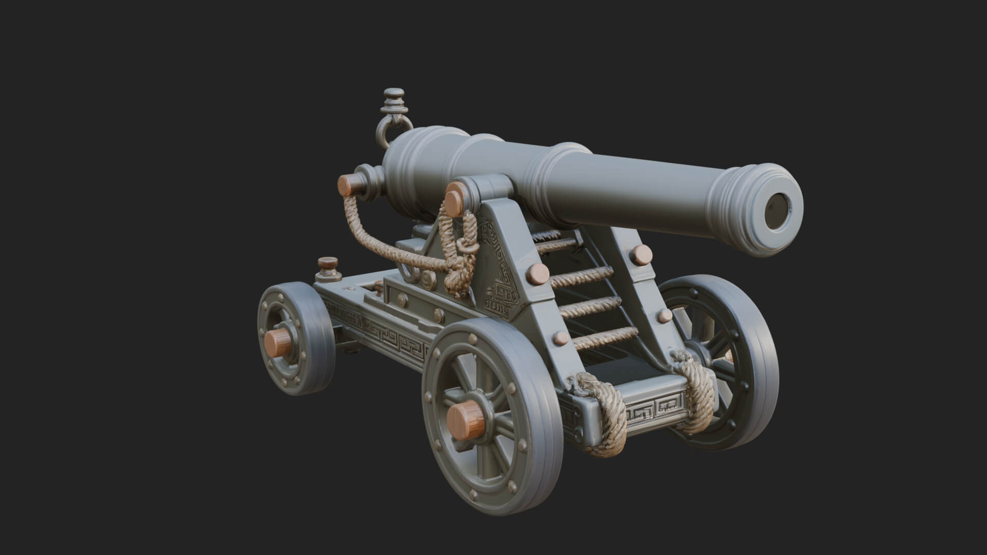 Vintage Field Cannon Model Design 3 3D Print Model 3D Model