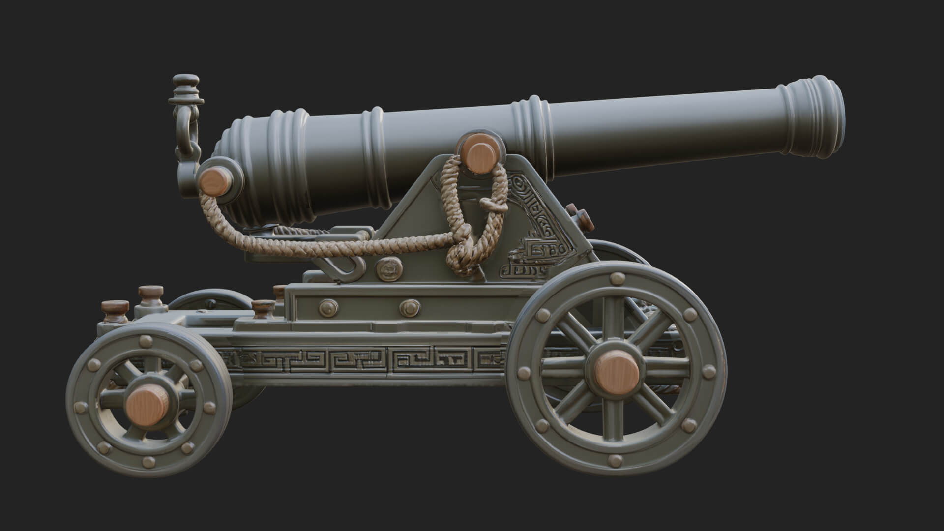 Vintage Field Cannon Model Design 3 3D Print Model 3D Model