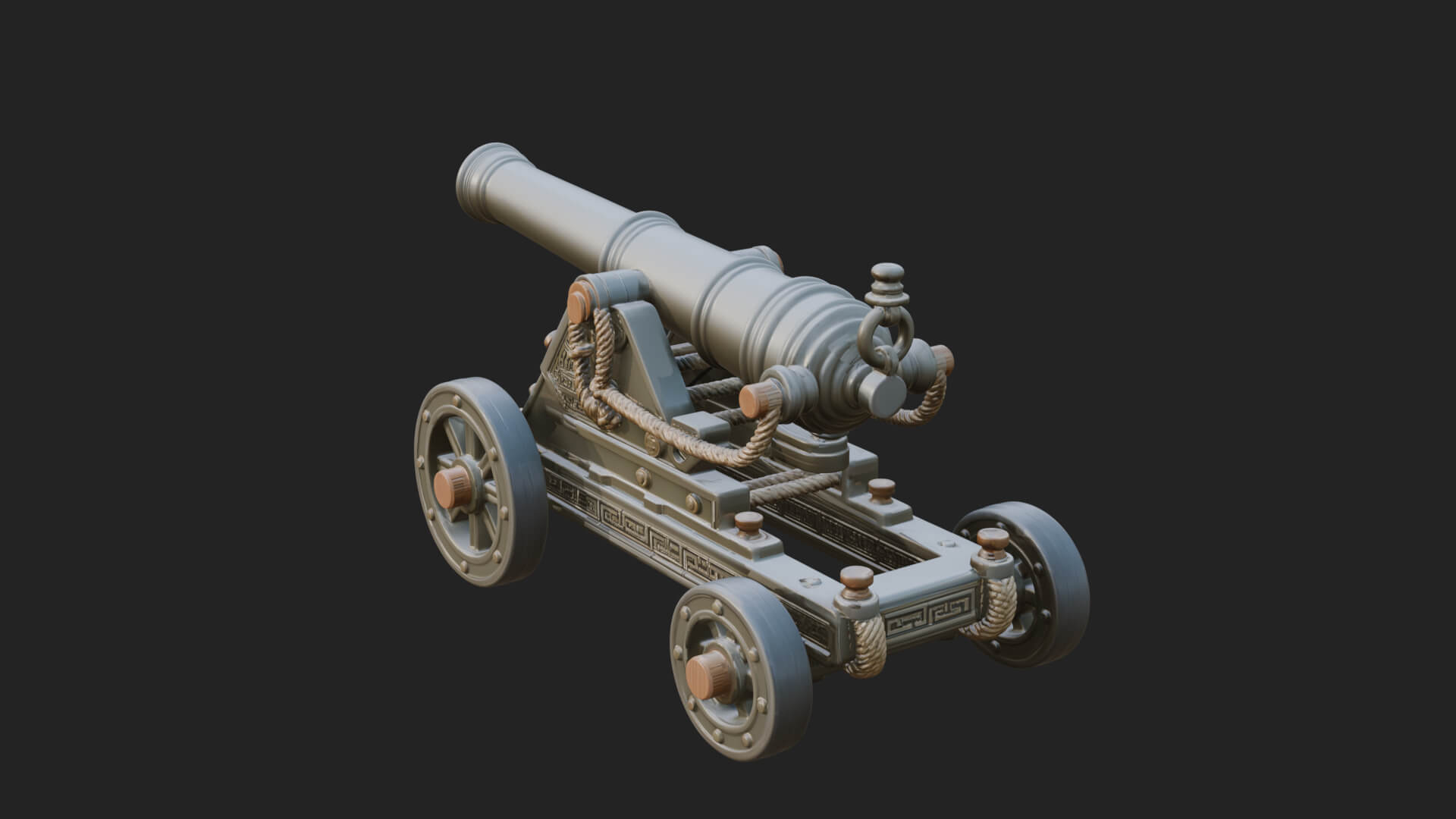 Vintage Field Cannon Model Design 3 3D Print Model 3D Model