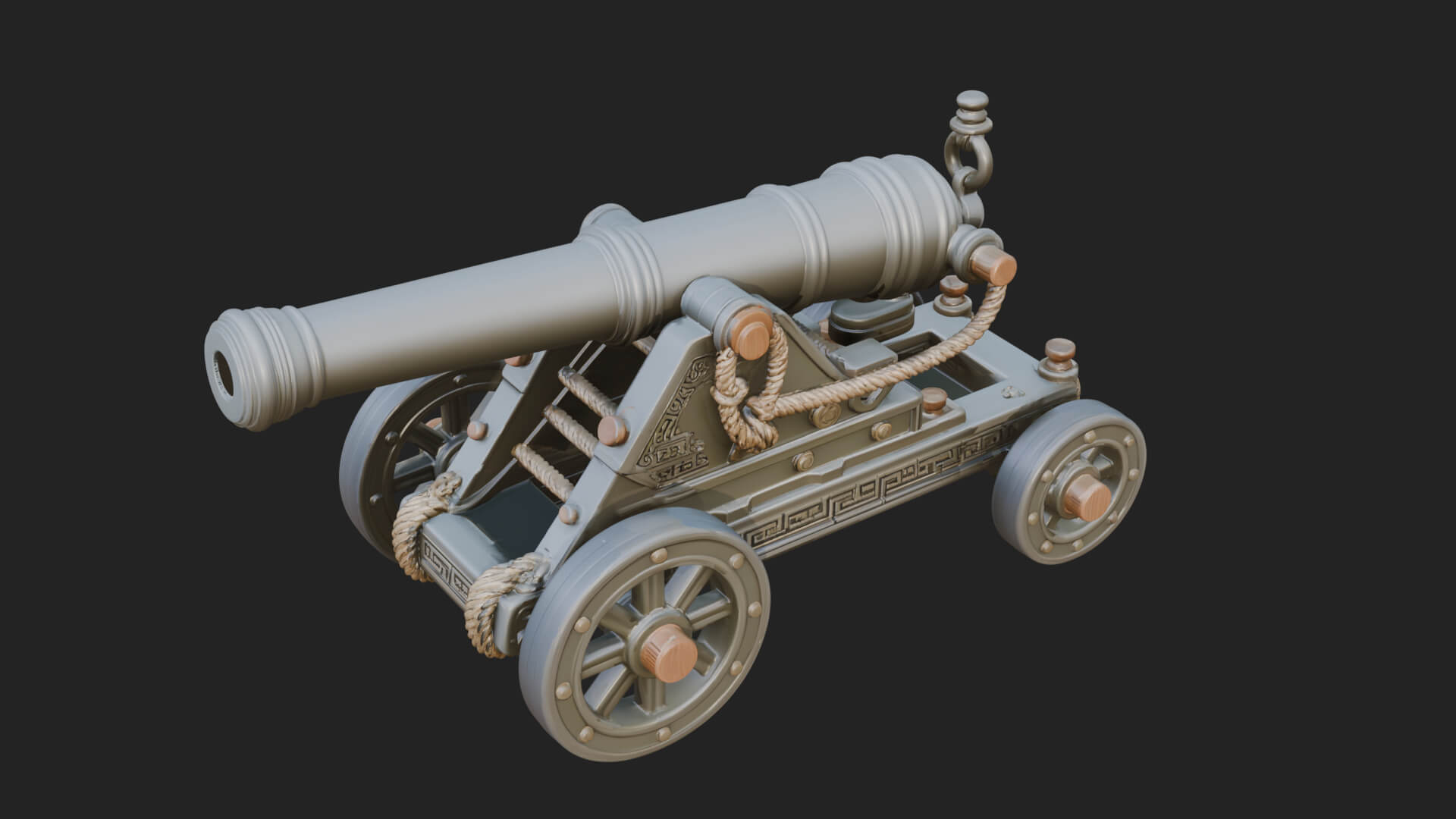 Vintage Field Cannon Model Design 3 3D Print Model 3D Model