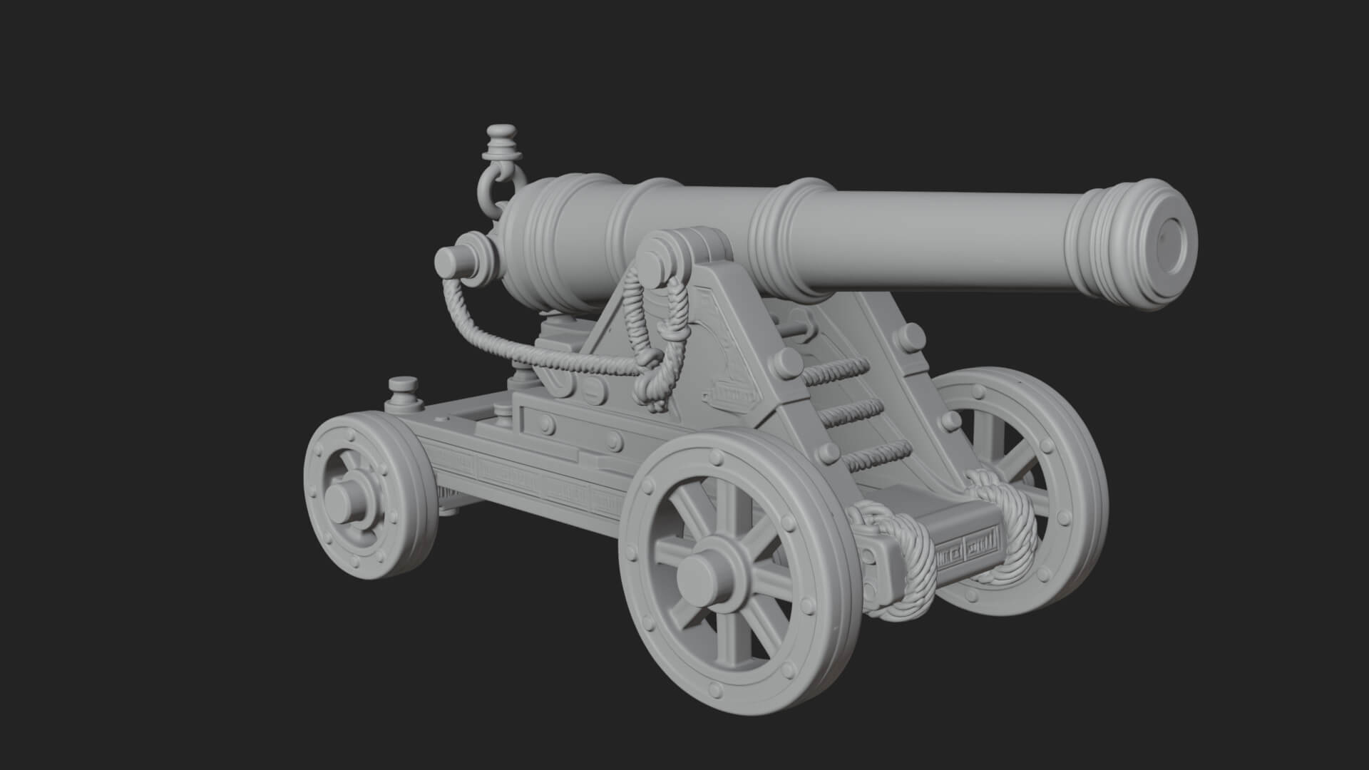 Vintage Field Cannon Model Design 3 3D Print Model 3D Model
