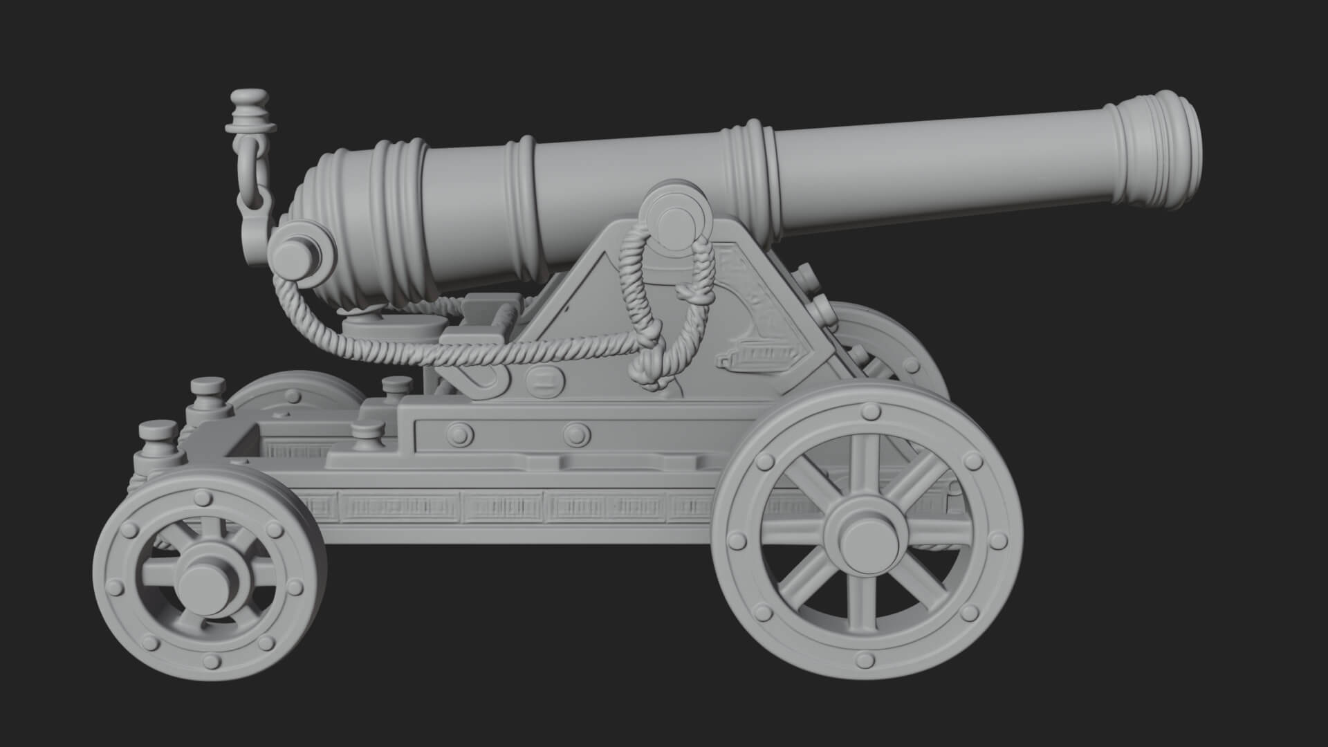 Vintage Field Cannon Model Design 3 3D Print Model 3D Model