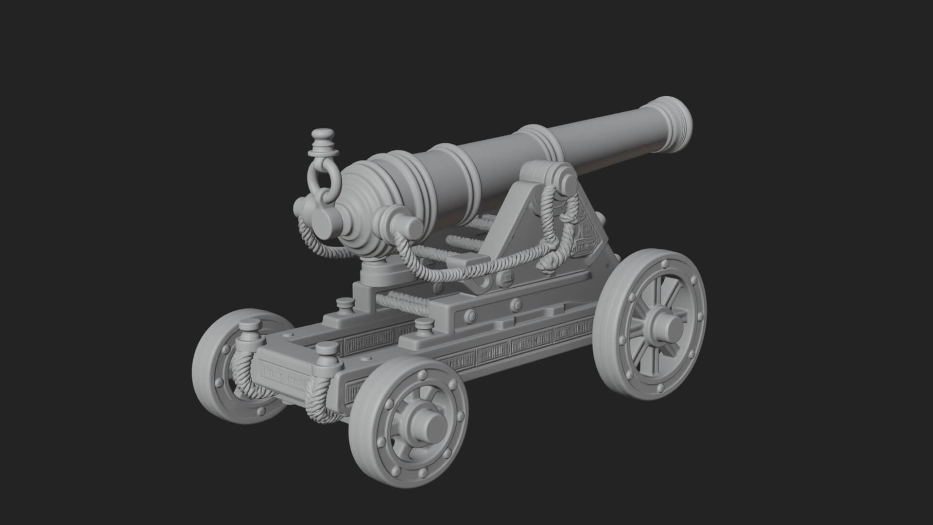 Vintage Field Cannon Model Design 3 3D Print Model 3D Model
