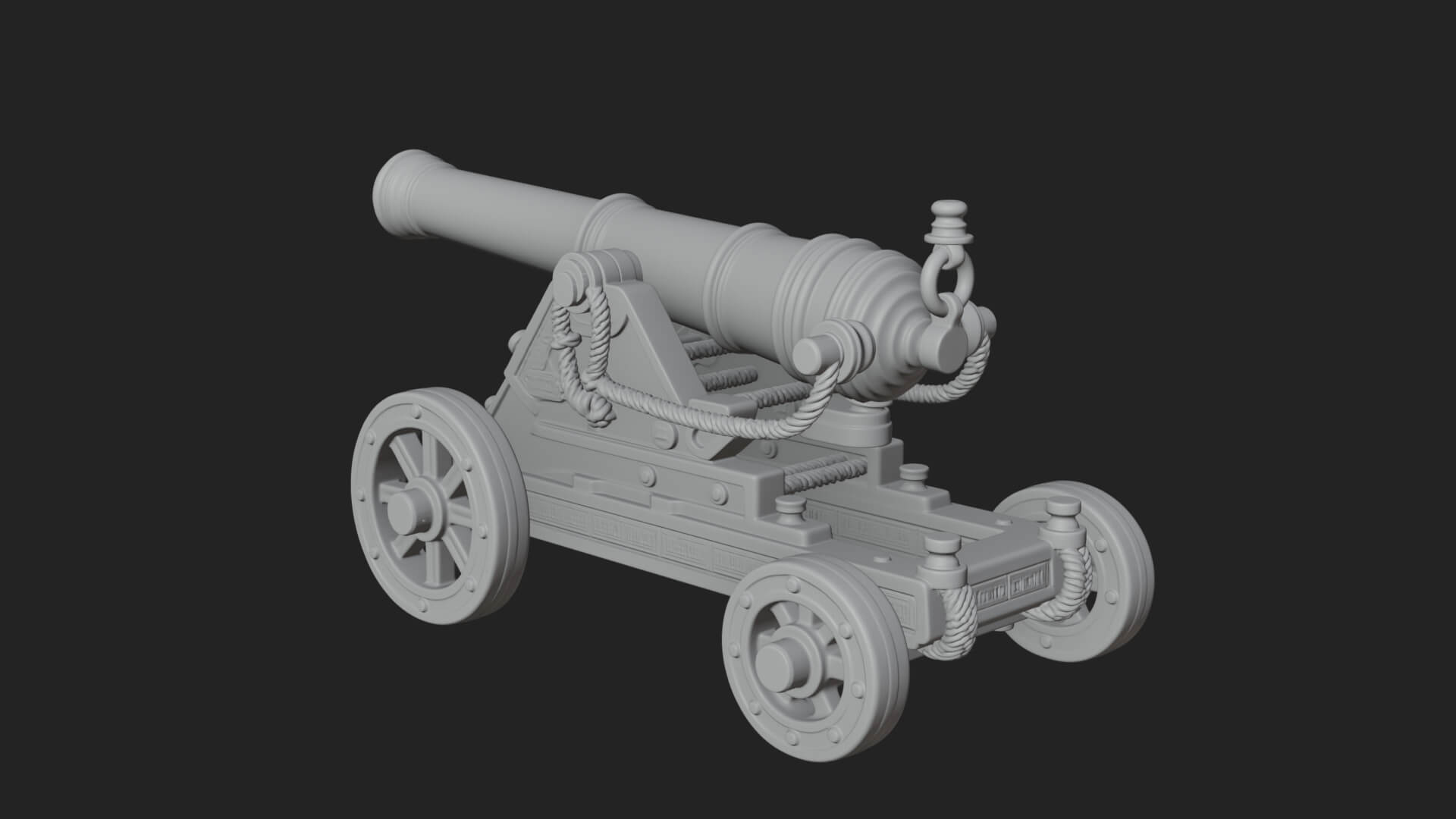 Vintage Field Cannon Model Design 3 3D Print Model 3D Model
