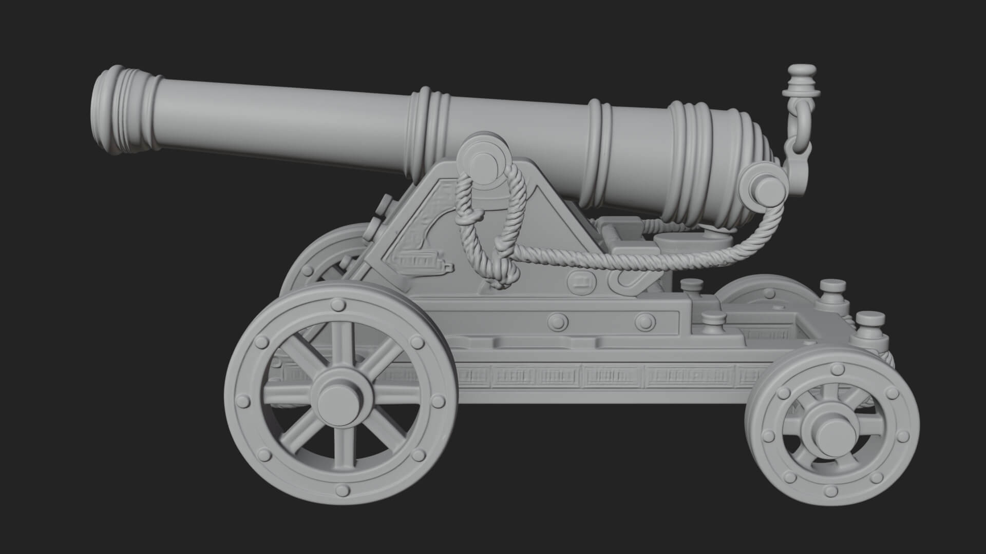 Vintage Field Cannon Model Design 3 3D Print Model 3D Model
