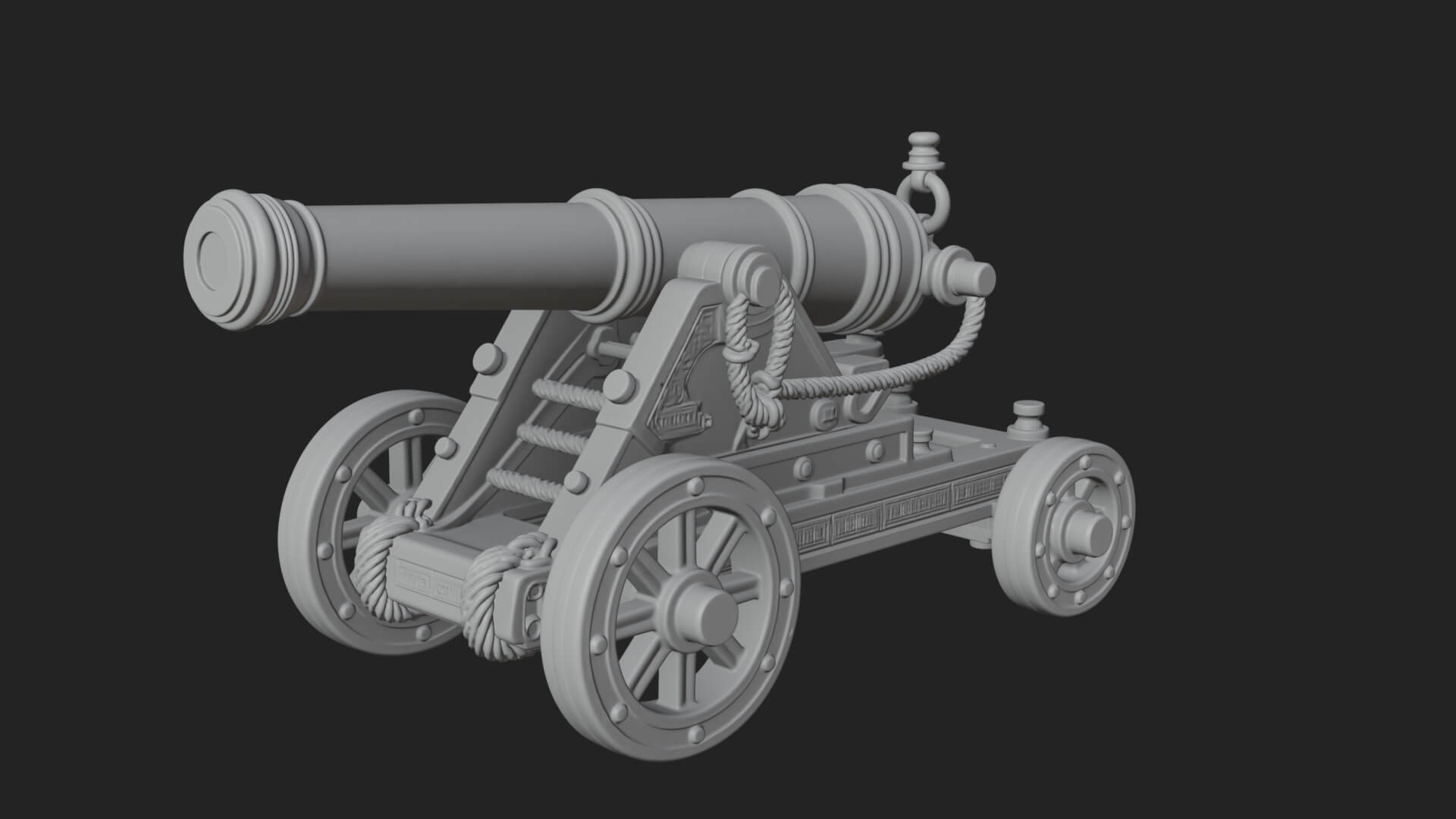 Vintage Field Cannon Model Design 3 3D Print Model 3D Model