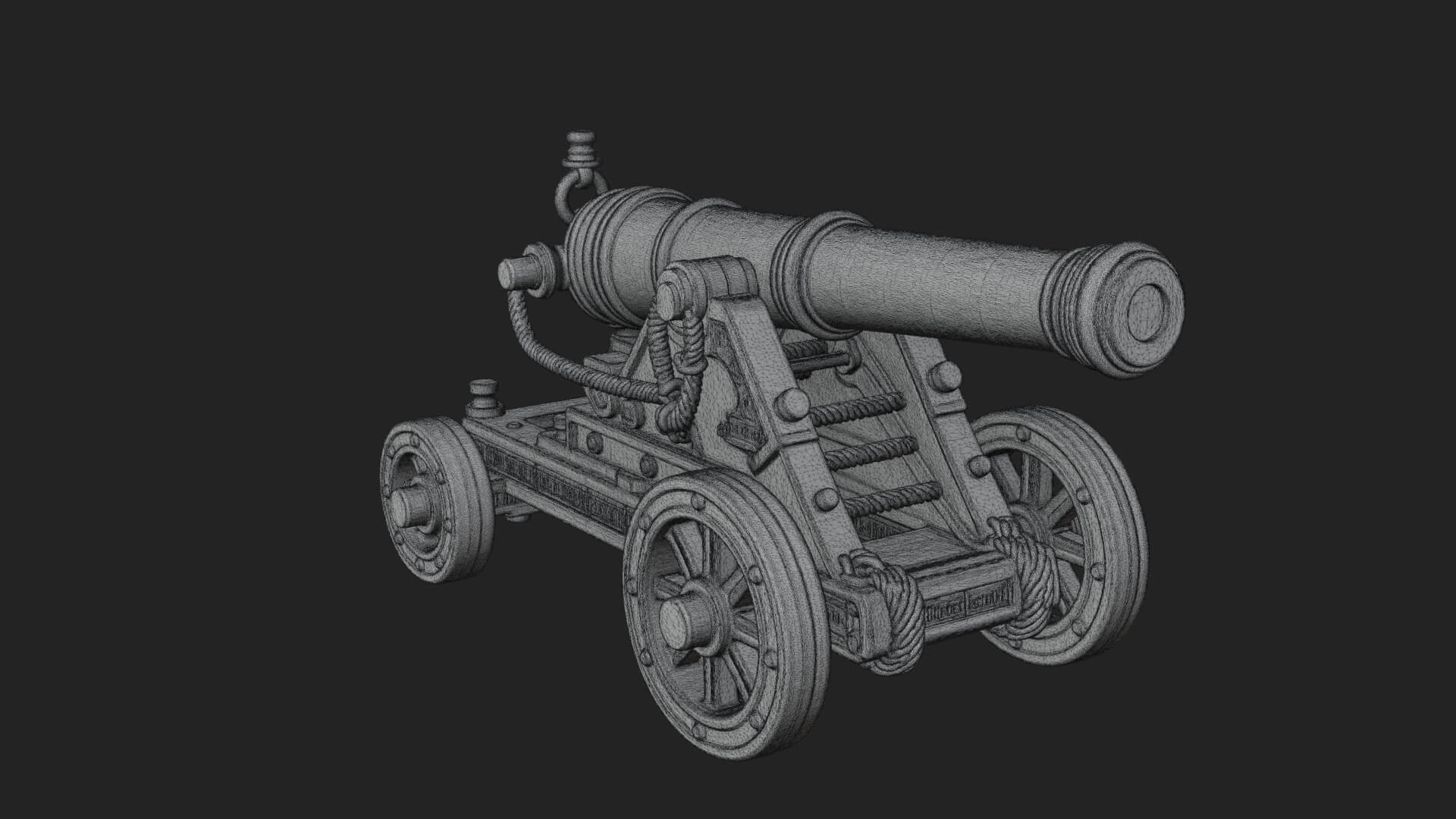 Vintage Field Cannon Model Design 3 3D Print Model 3D Model