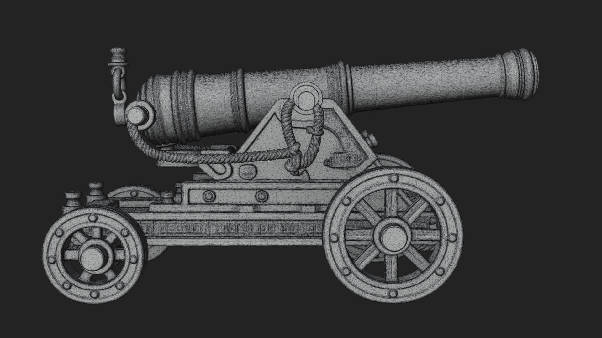 Vintage Field Cannon Model Design 3 3D Print Model 3D Model