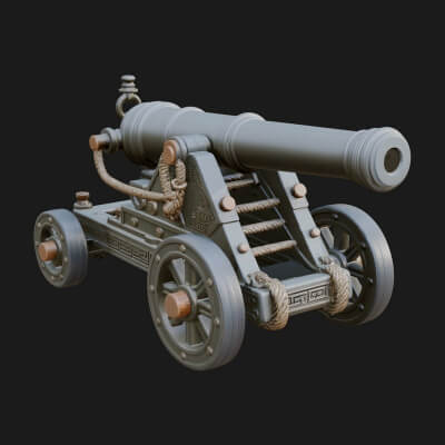 Vintage Field Cannon Model Design 3 3D Print Model