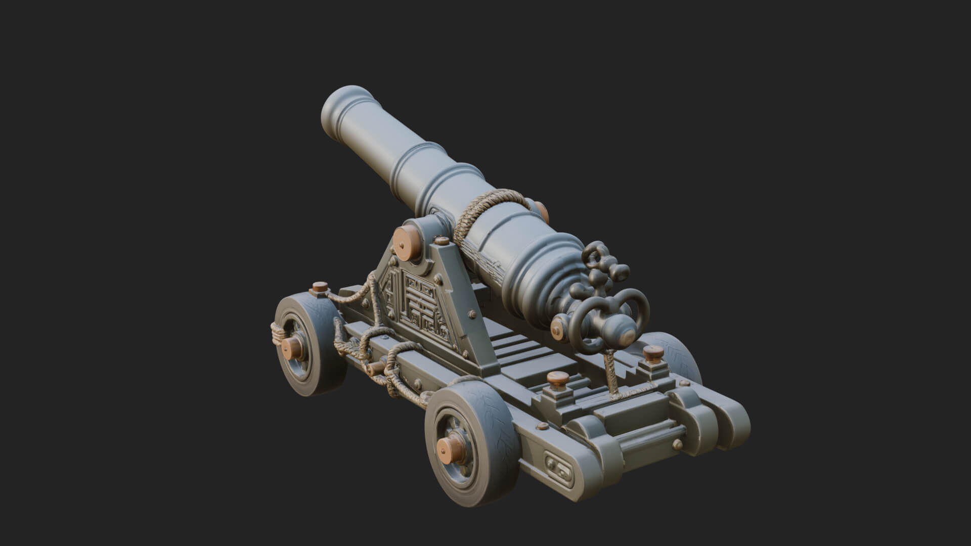 Vintage Field Cannon Model Design 4 3D Print Model 3D Model
