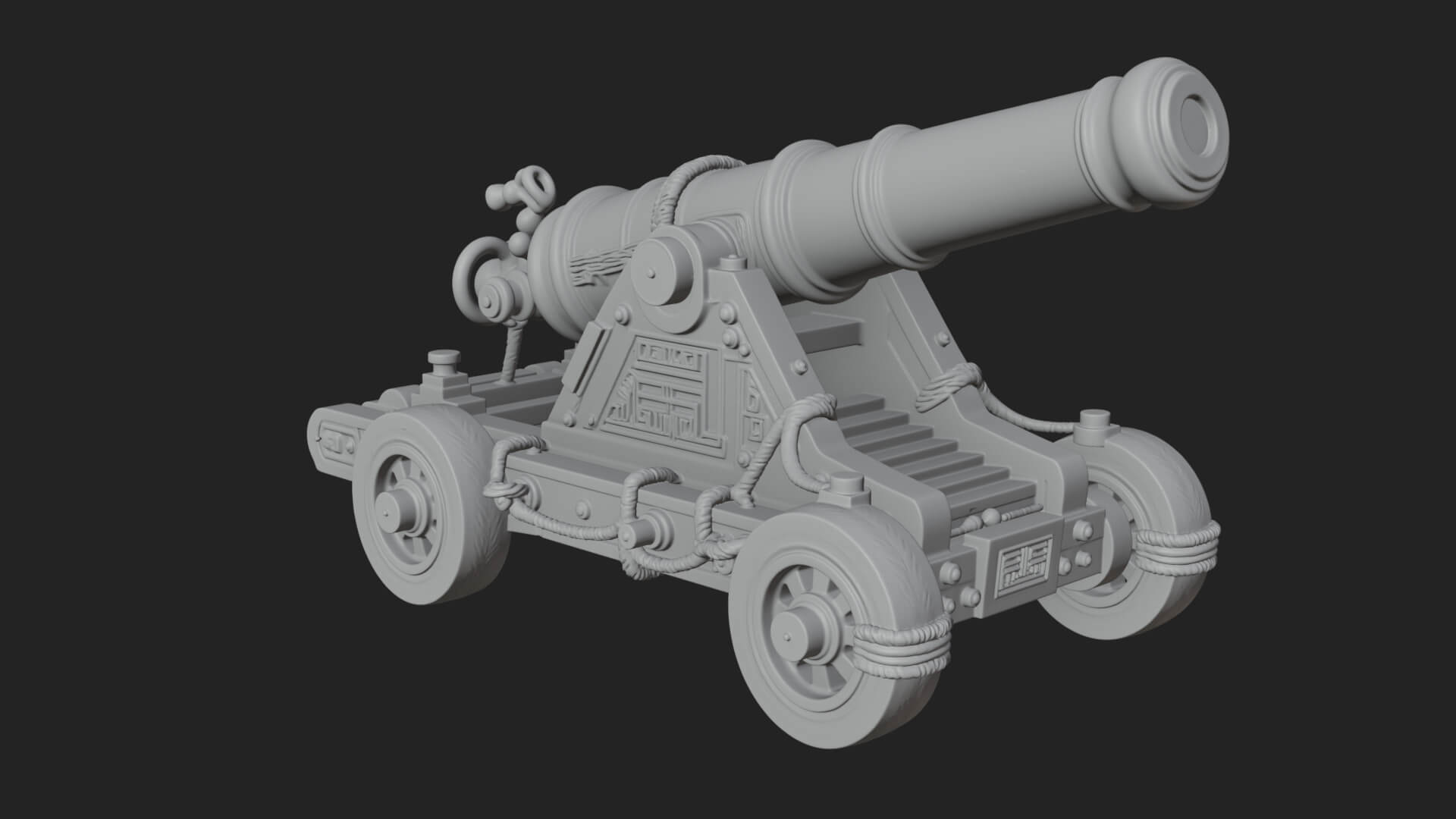 Vintage Field Cannon Model Design 4 3D Print Model 3D Model