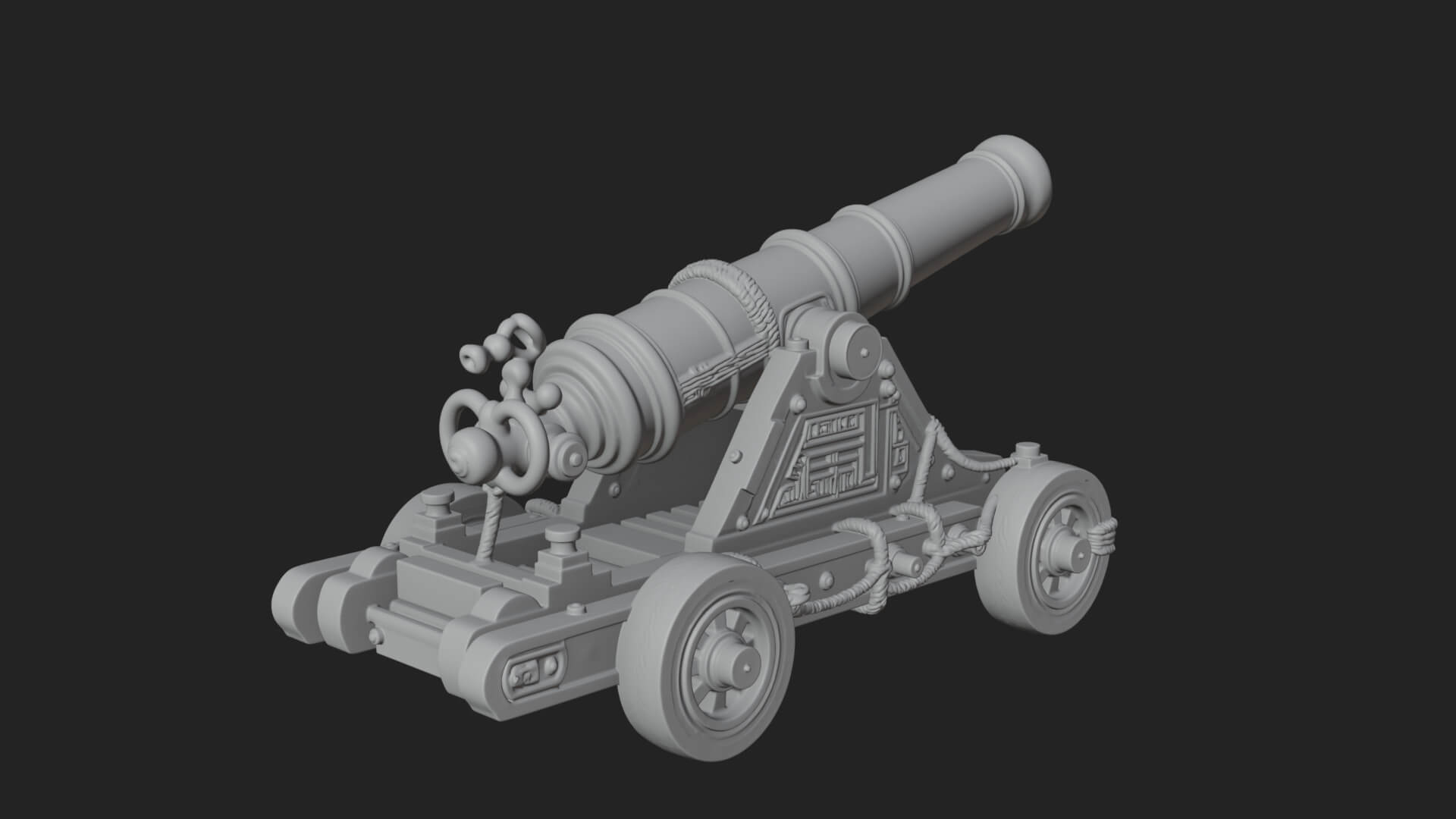Vintage Field Cannon Model Design 4 3D Print Model 3D Model