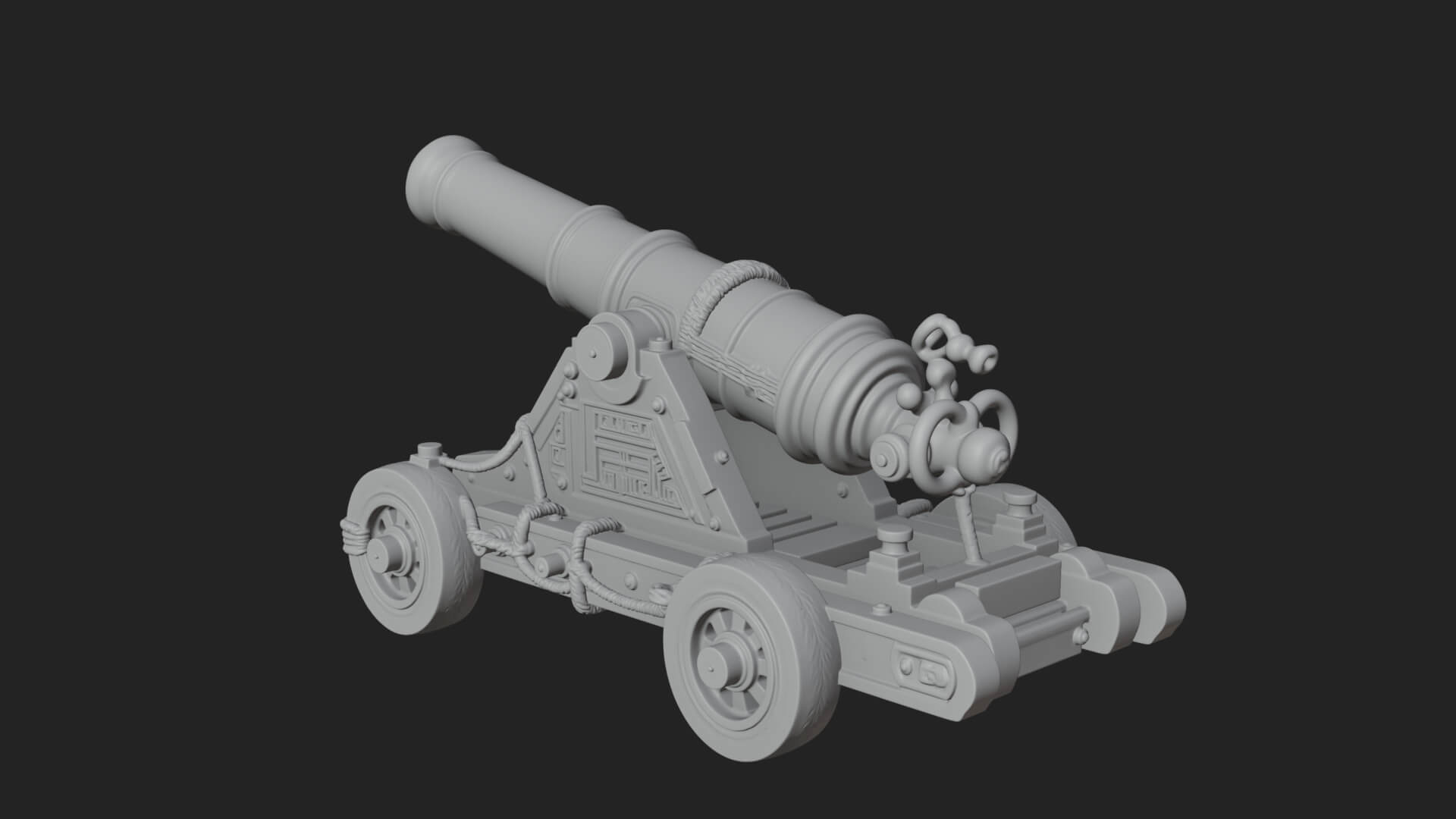Vintage Field Cannon Model Design 4 3D Print Model 3D Model