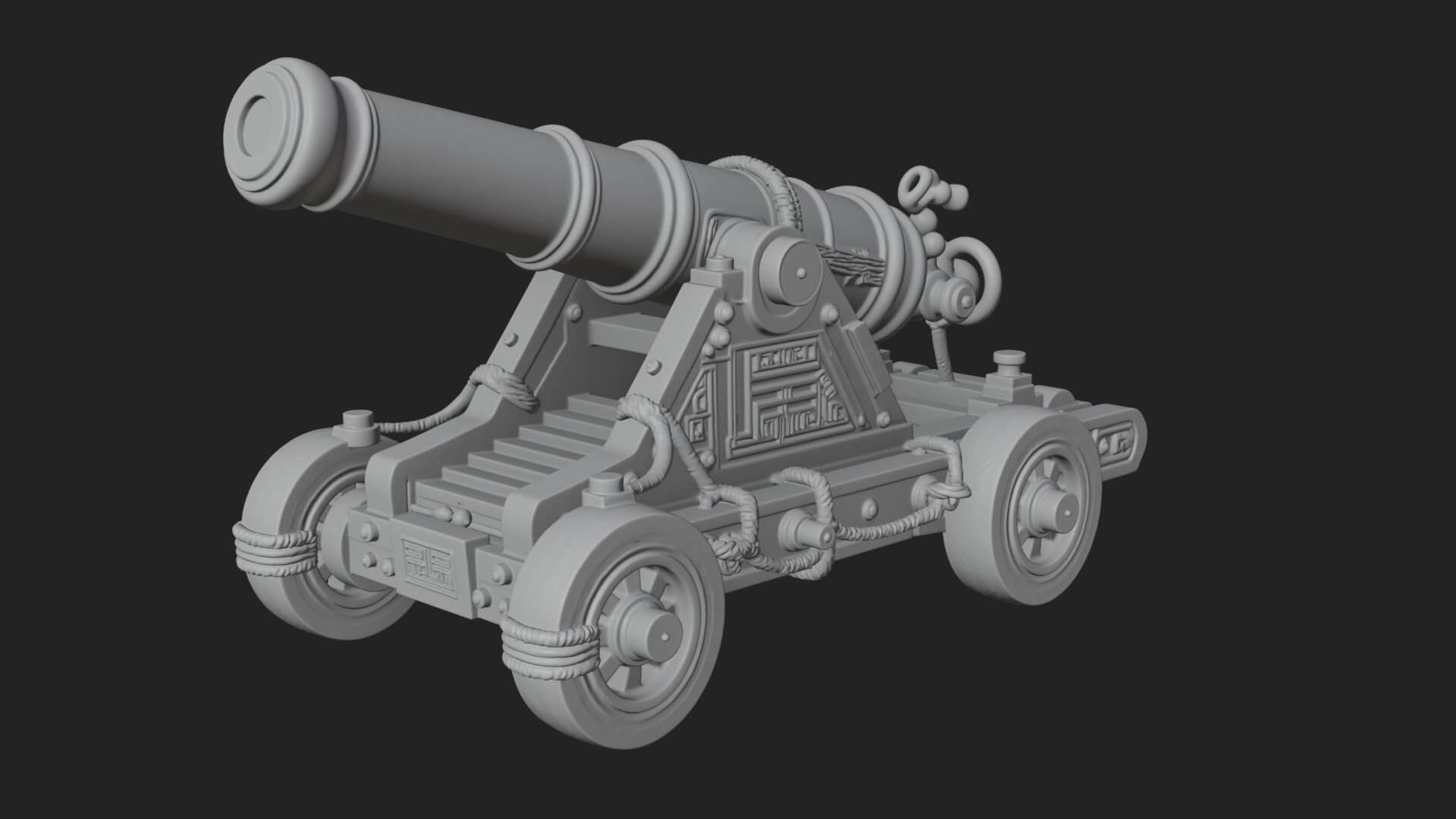 Vintage Field Cannon Model Design 4 3D Print Model 3D Model