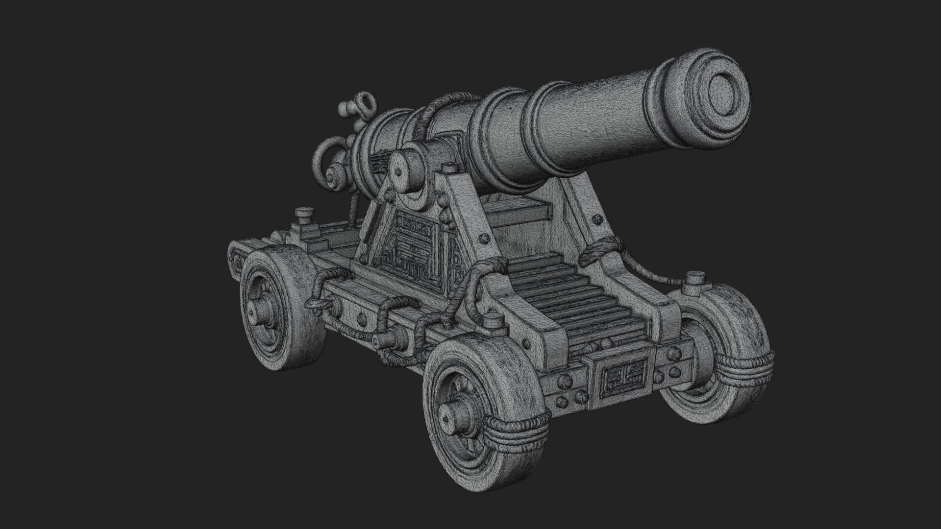 Vintage Field Cannon Model Design 4 3D Print Model 3D Model