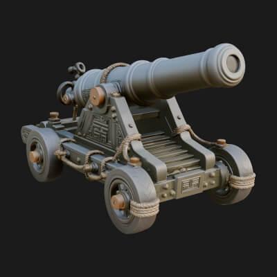 Vintage Field Cannon Model Design 4 3D Print Model