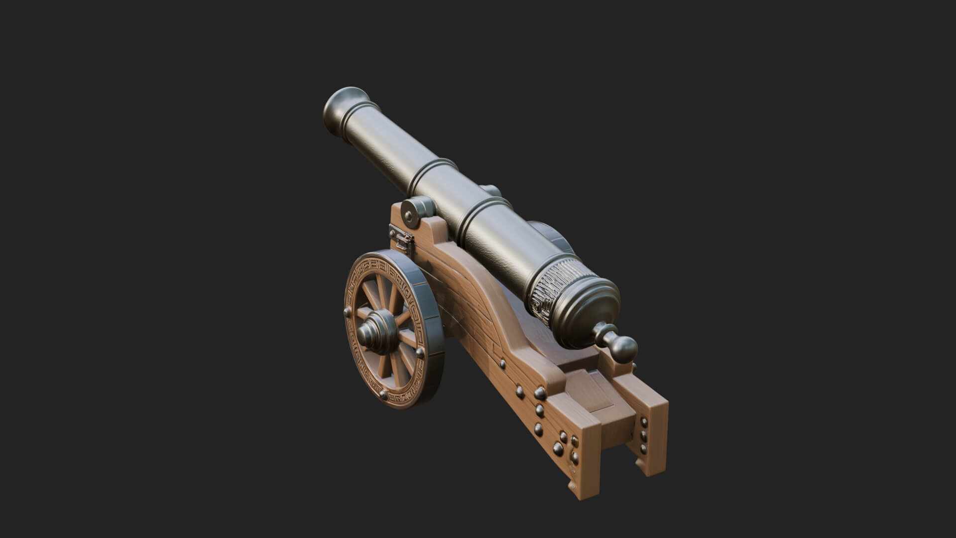Vintage Field Cannon Model Design 5 3D Print Model 3D Model