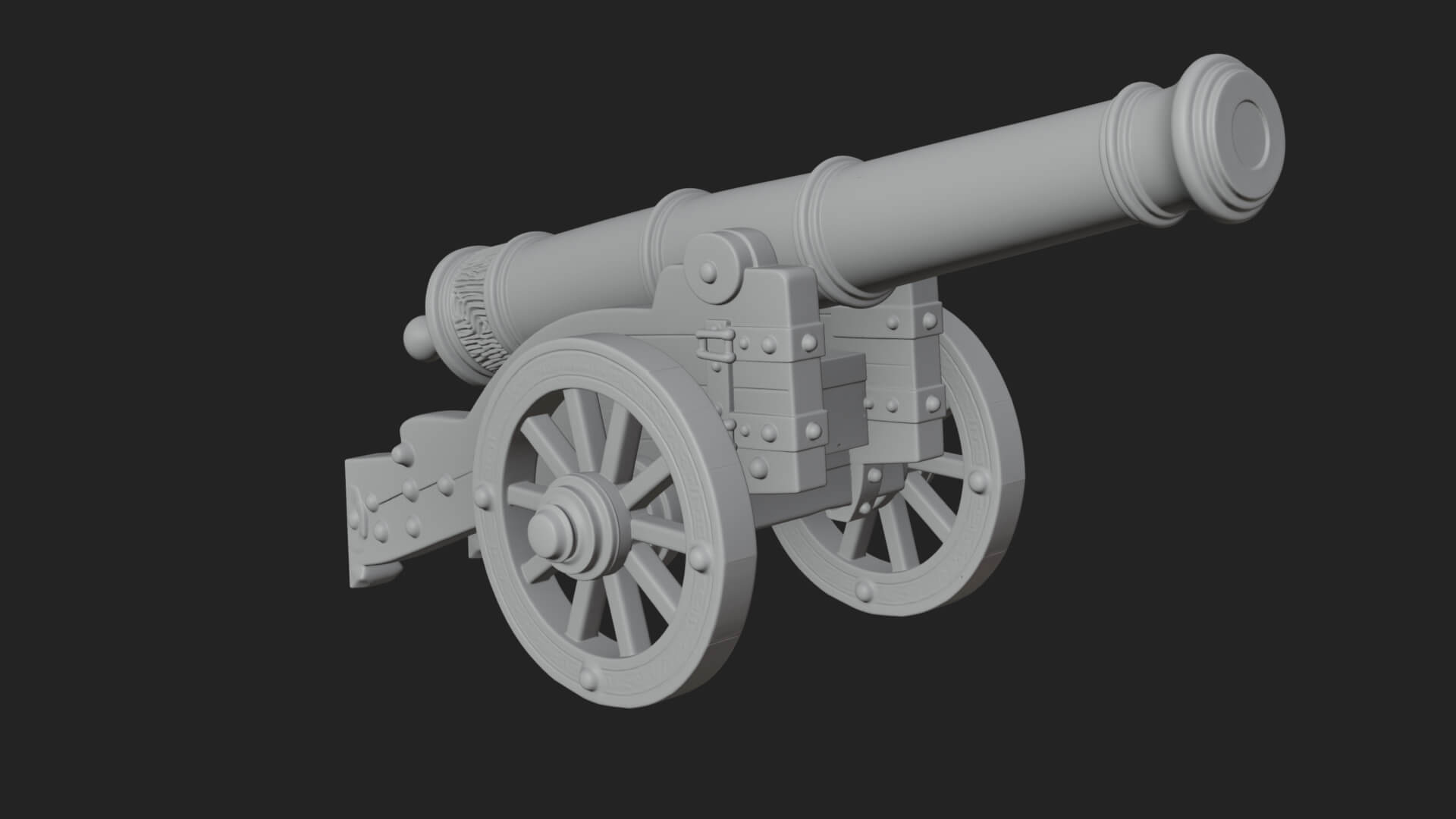 Vintage Field Cannon Model Design 5 3D Print Model 3D Model