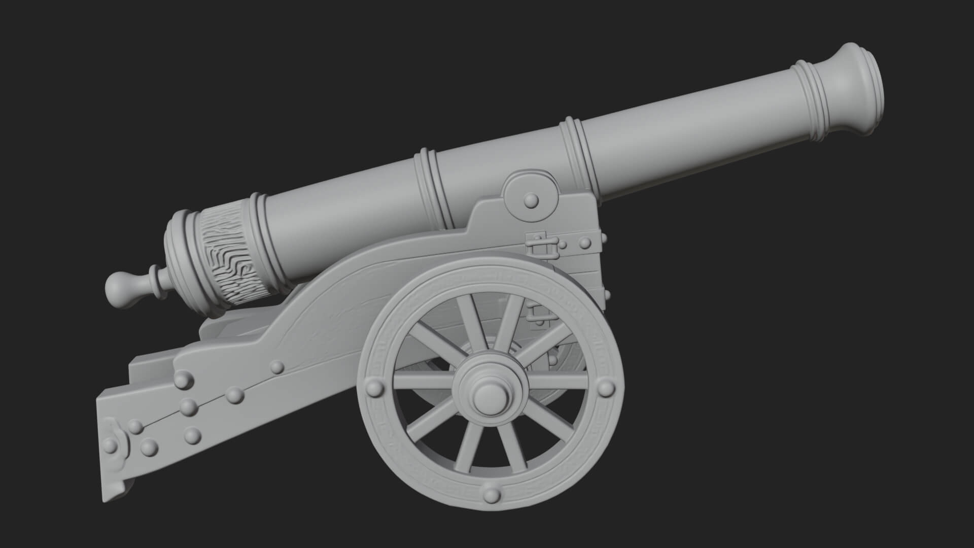 Vintage Field Cannon Model Design 5 3D Print Model 3D Model