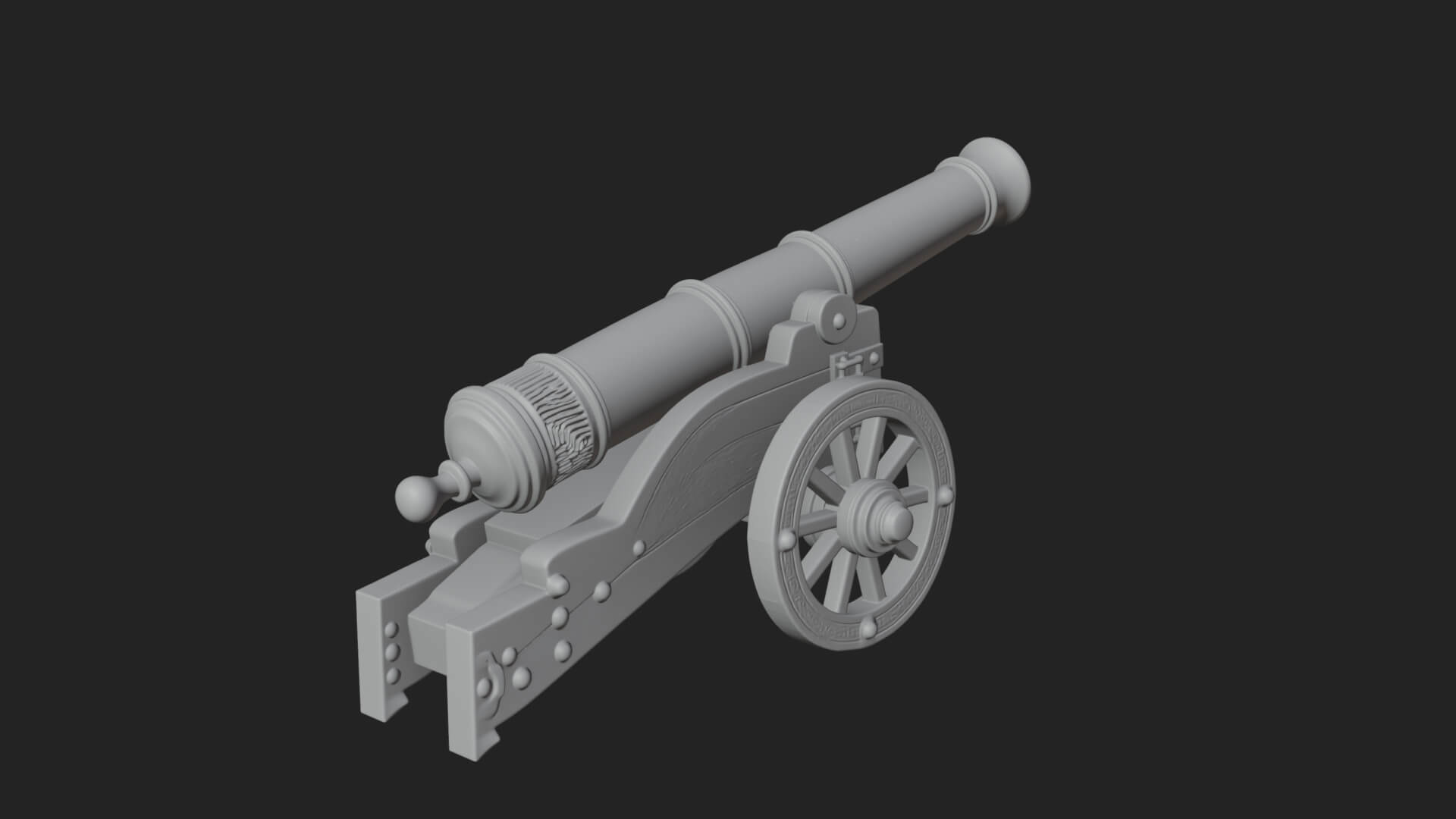 Vintage Field Cannon Model Design 5 3D Print Model 3D Model