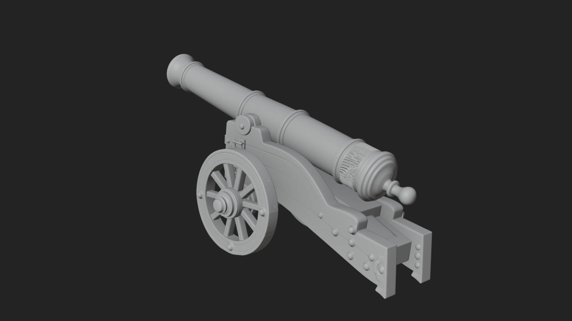 Vintage Field Cannon Model Design 5 3D Print Model 3D Model
