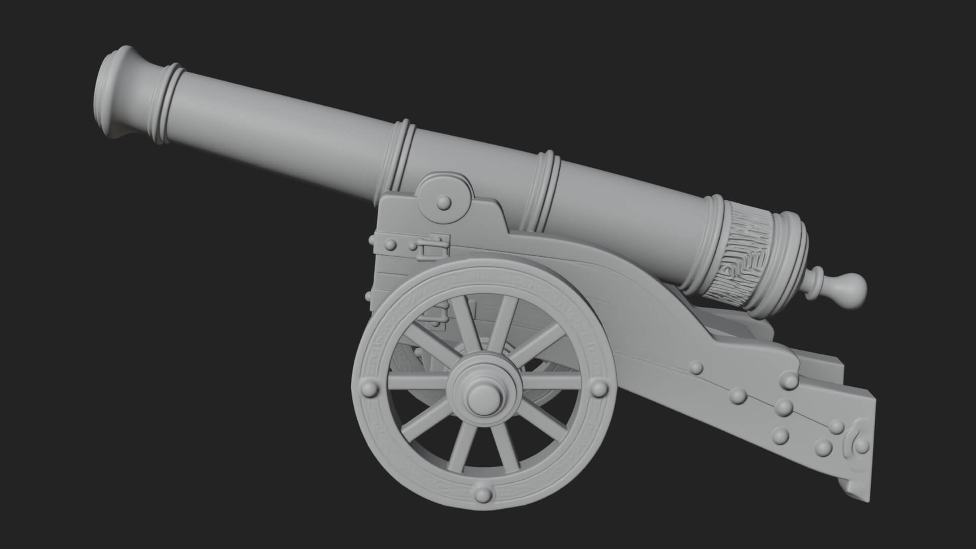 Vintage Field Cannon Model Design 5 3D Print Model 3D Model