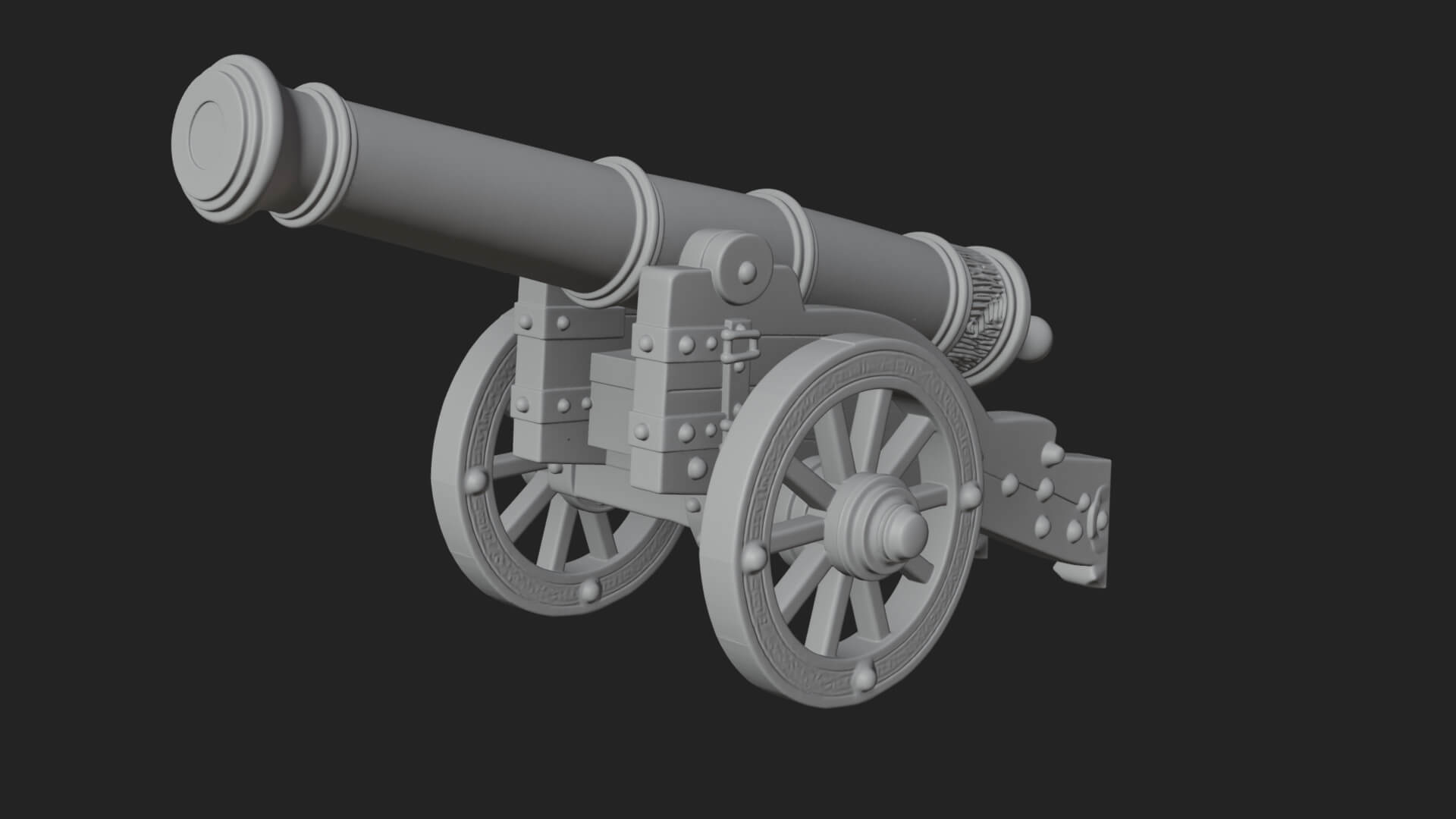 Vintage Field Cannon Model Design 5 3D Print Model 3D Model