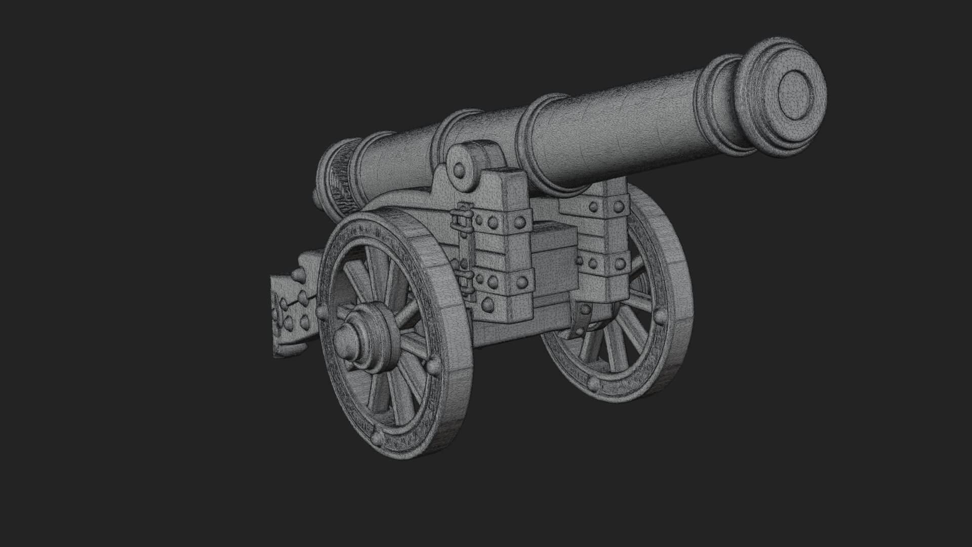 Vintage Field Cannon Model Design 5 3D Print Model 3D Model