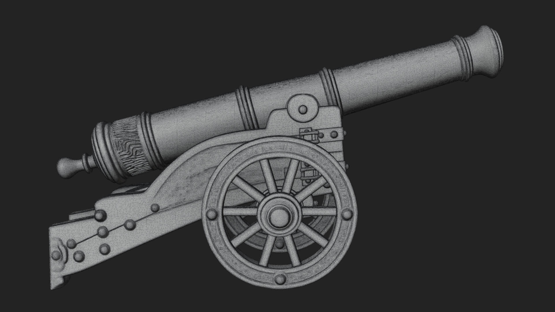 Vintage Field Cannon Model Design 5 3D Print Model 3D Model