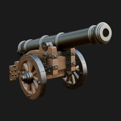 Vintage Field Cannon Model Design 5 3D Print Model