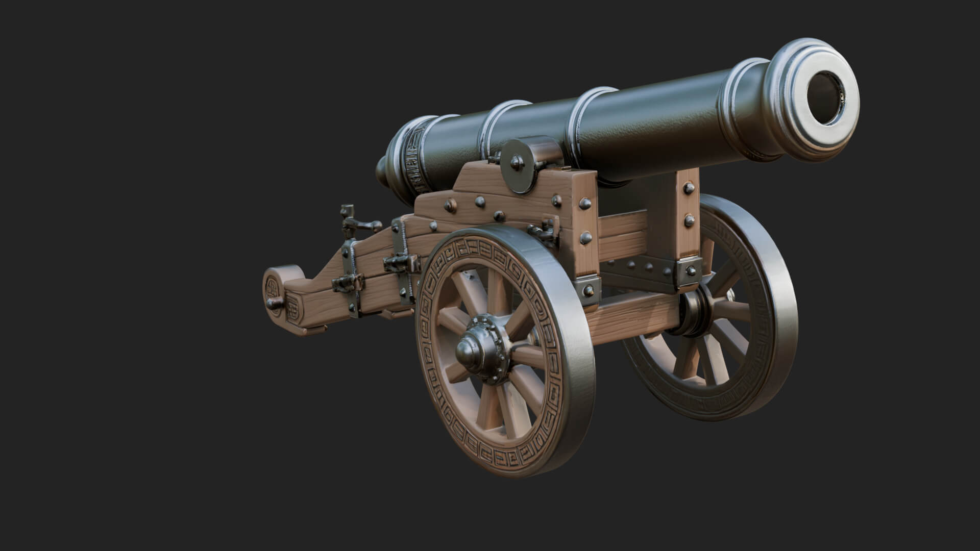 Vintage Field Cannon Model Design 6 3D Print Model 3D Model