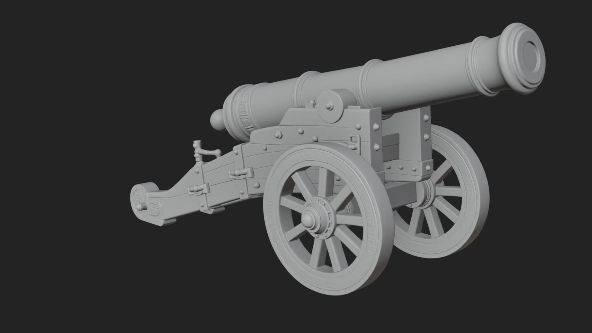 Vintage Field Cannon Model Design 6 3D Print Model 3D Model