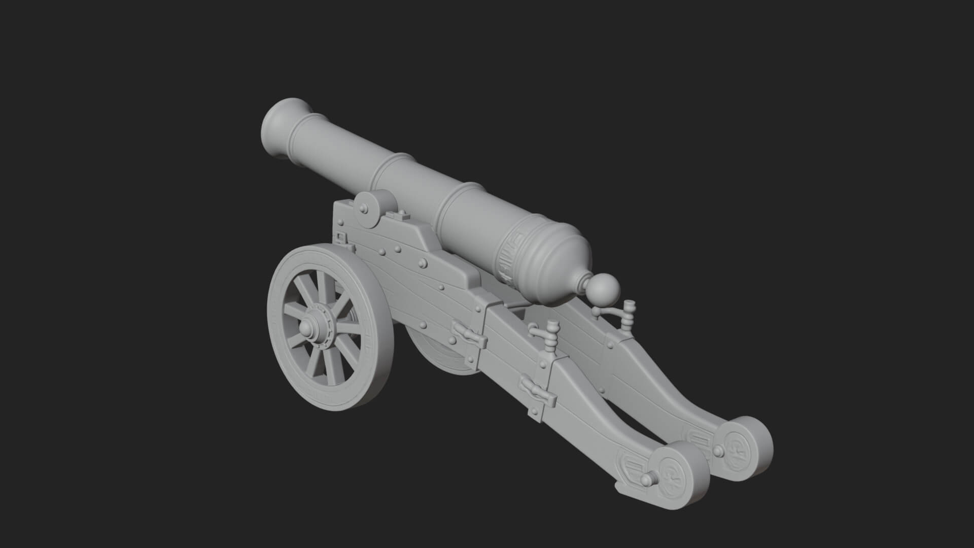 Vintage Field Cannon Model Design 6 3D Print Model 3D Model
