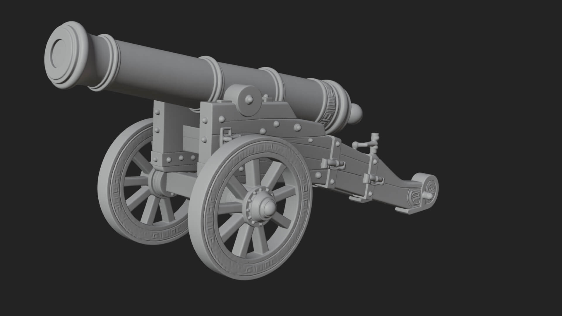 Vintage Field Cannon Model Design 6 3D Print Model 3D Model