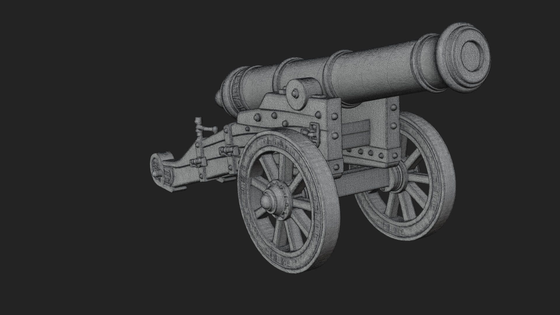 Vintage Field Cannon Model Design 6 3D Print Model 3D Model