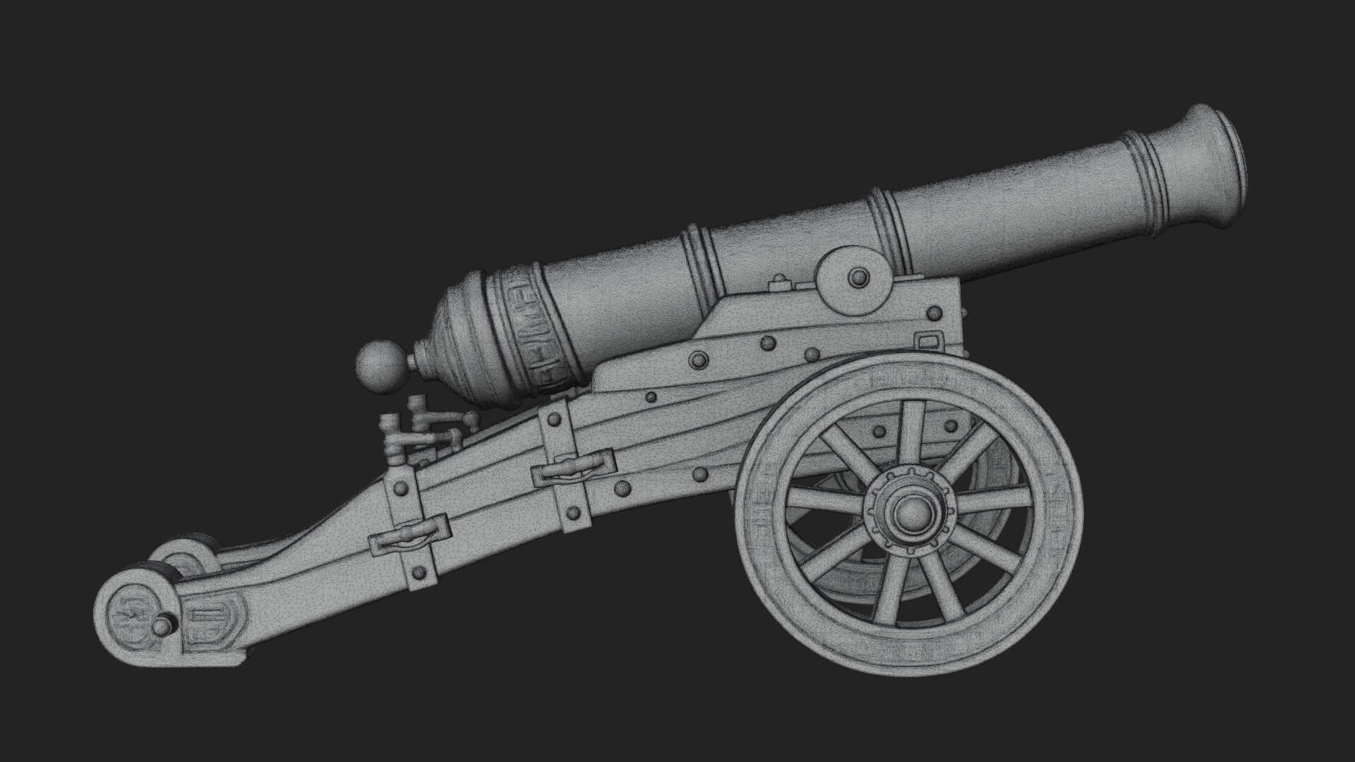 Vintage Field Cannon Model Design 6 3D Print Model 3D Model