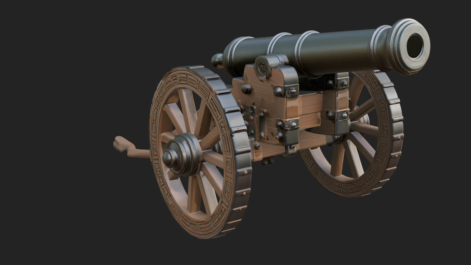 Vintage Field Cannon Model Design 7 3D Print Model 3D Model