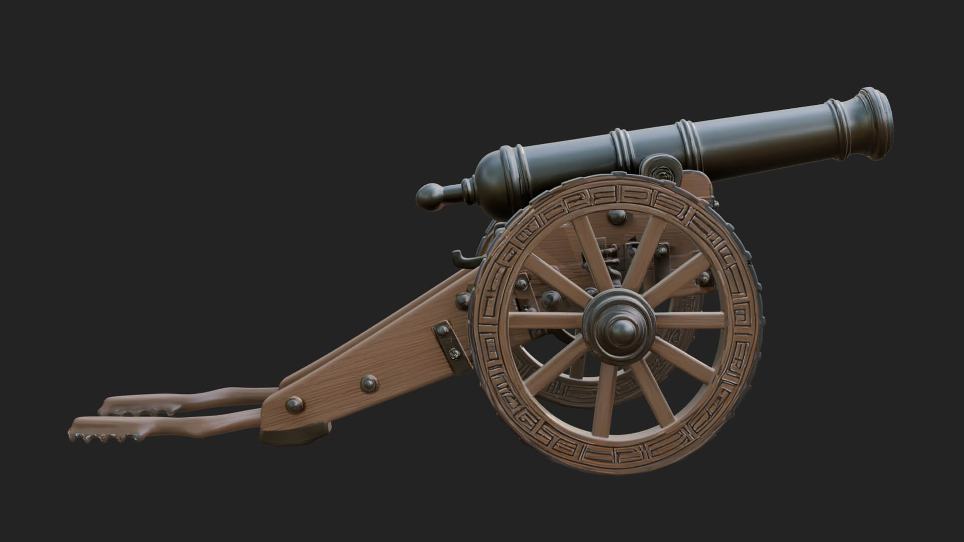 Vintage Field Cannon Model Design 7 3D Print Model 3D Model