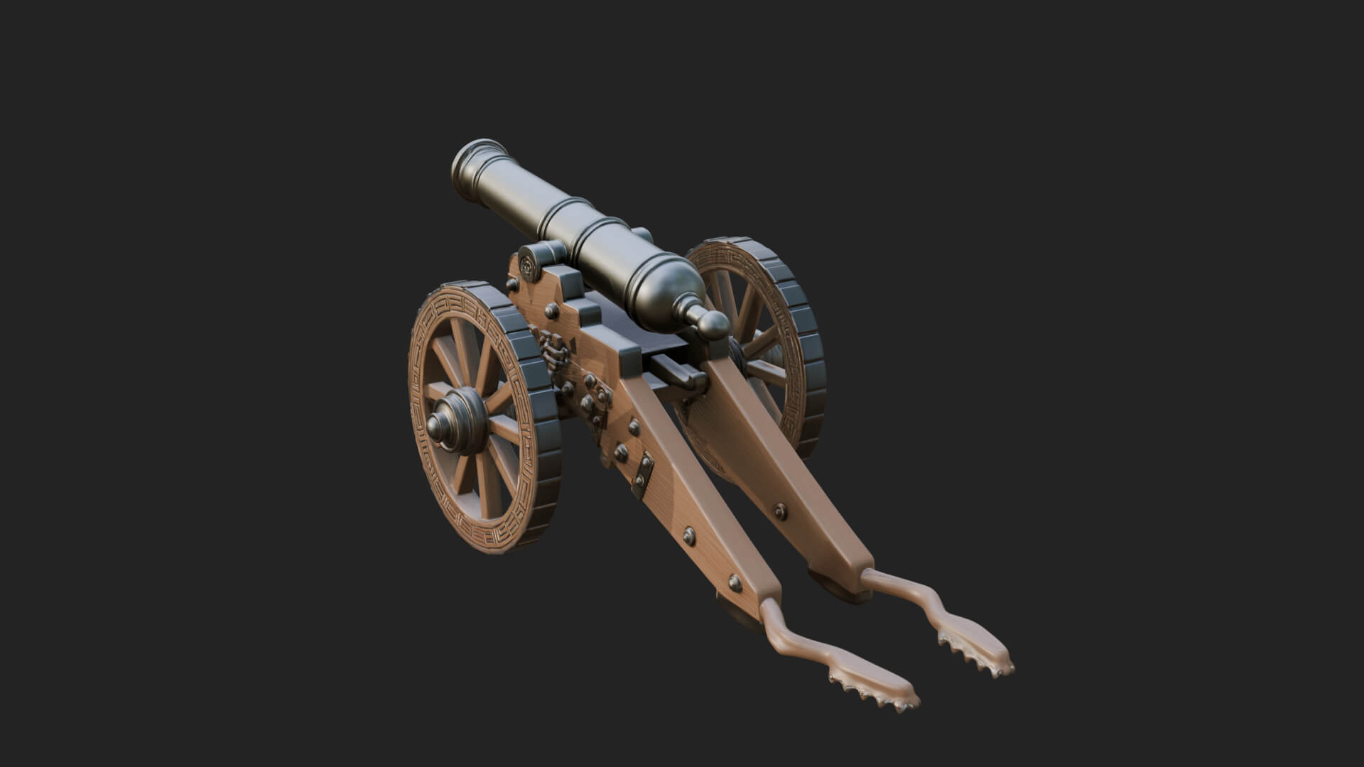Vintage Field Cannon Model Design 7 3D Print Model 3D Model