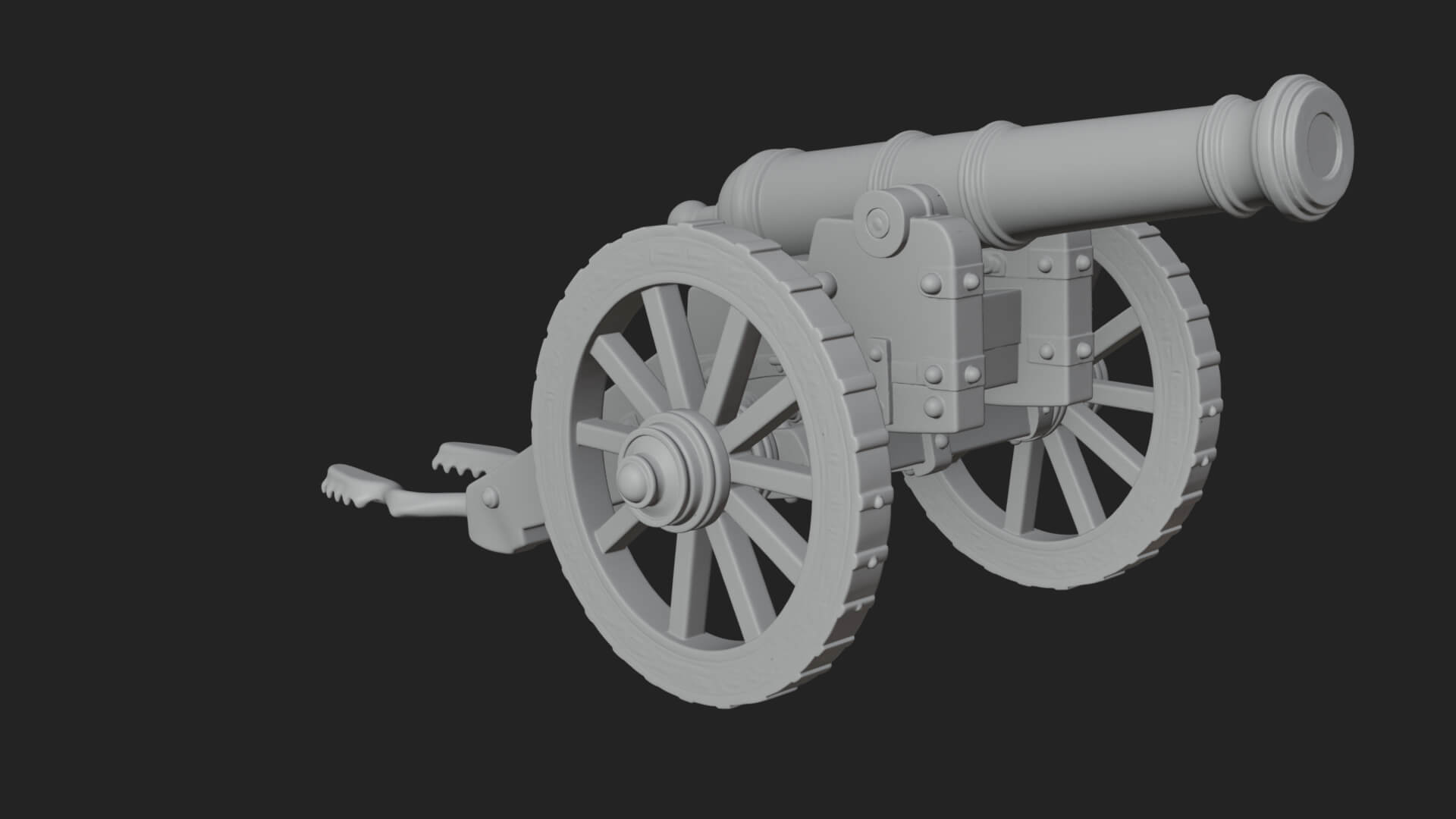 Vintage Field Cannon Model Design 7 3D Print Model 3D Model