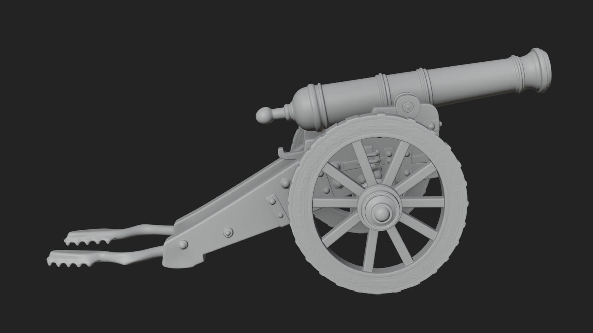 Vintage Field Cannon Model Design 7 3D Print Model 3D Model